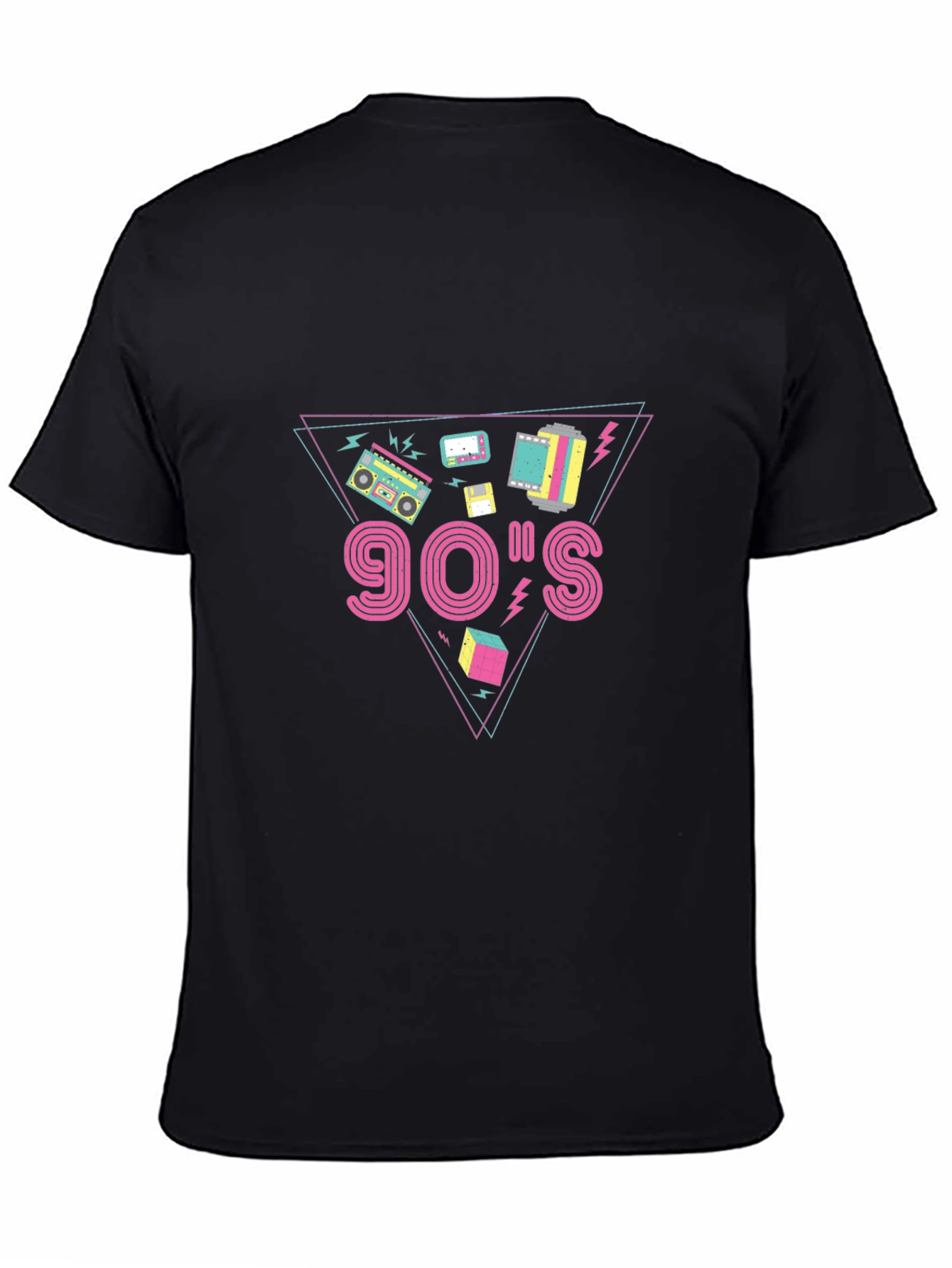 Retro 90s Graphic Tee - Black
