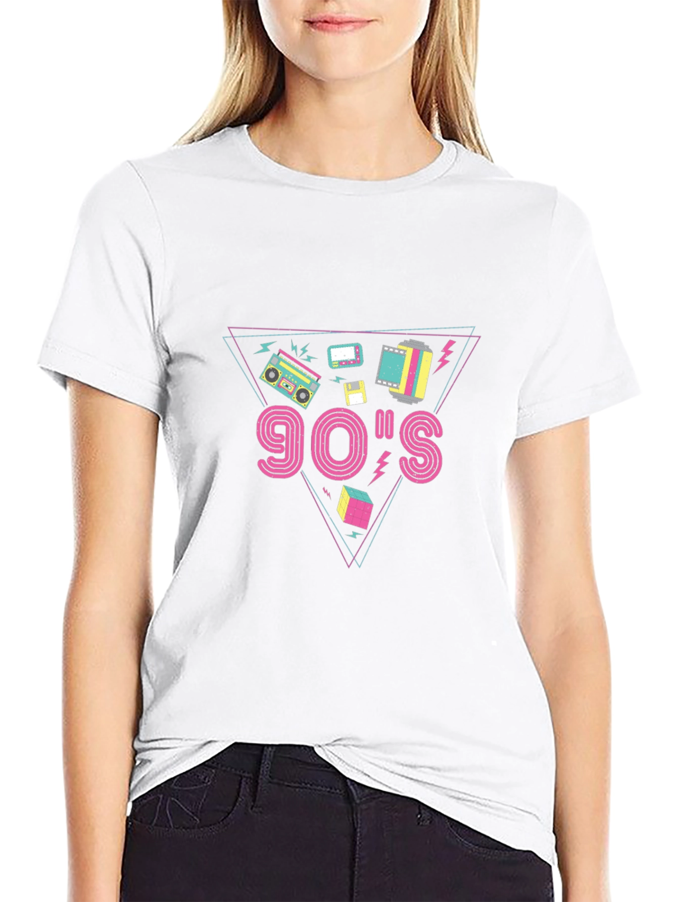 Retro 90s Graphic Tee - Black