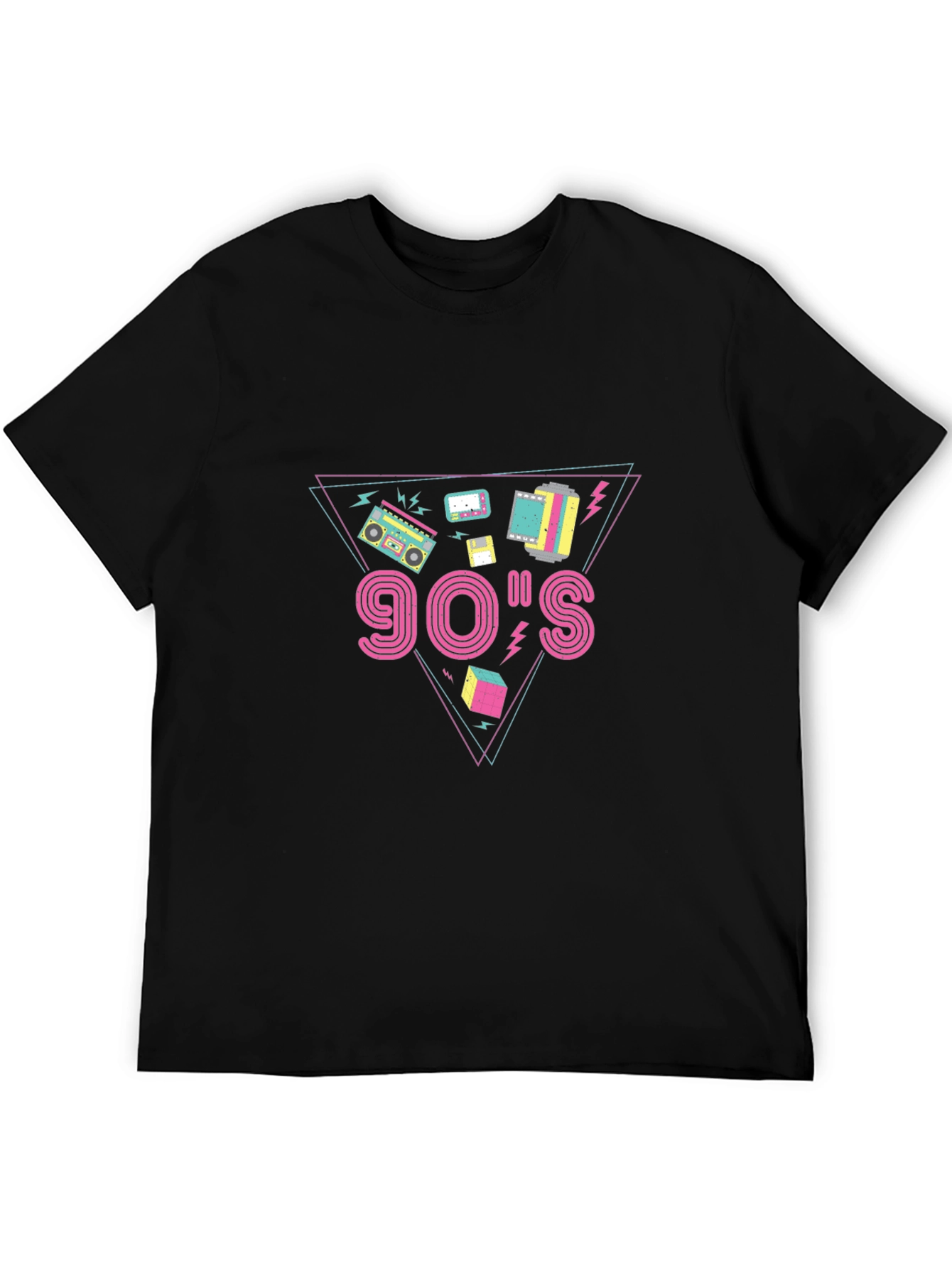 Retro 90s Graphic Tee - Black