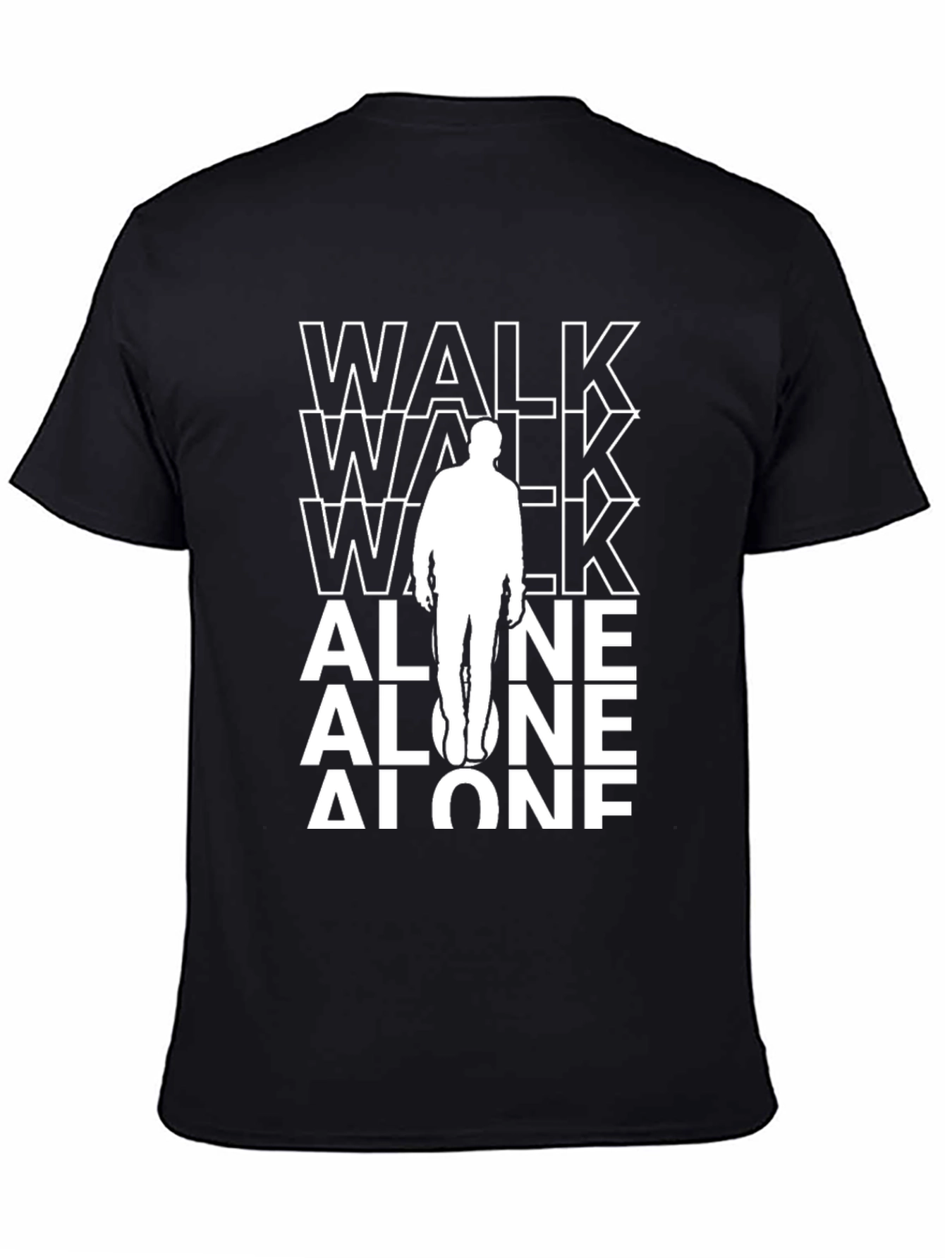 Walk Alone Graphic Tee - Black Cotton T-Shirt