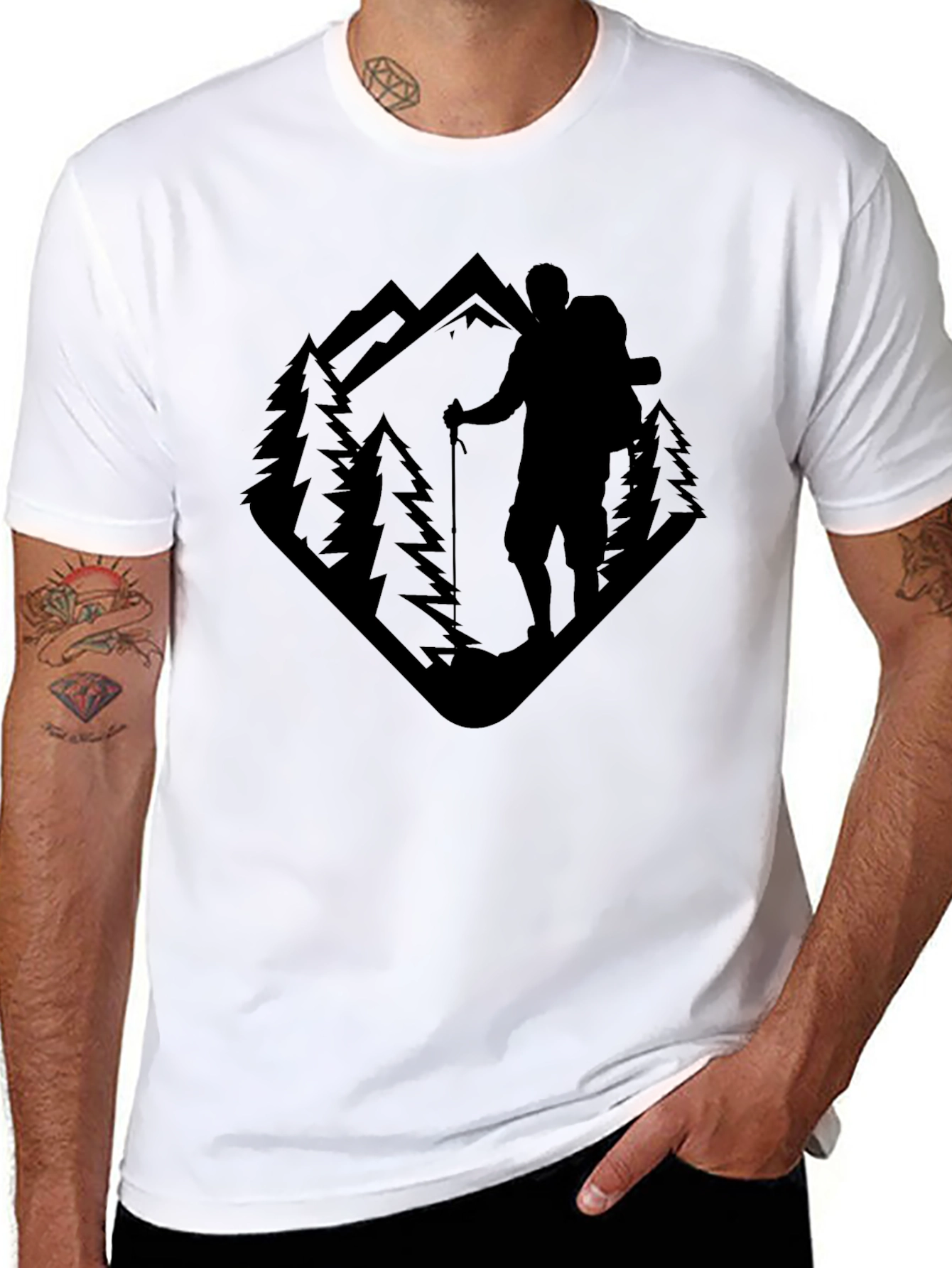 Mountain Hiker Graphic Tee - Outdoor Adventure Shirt