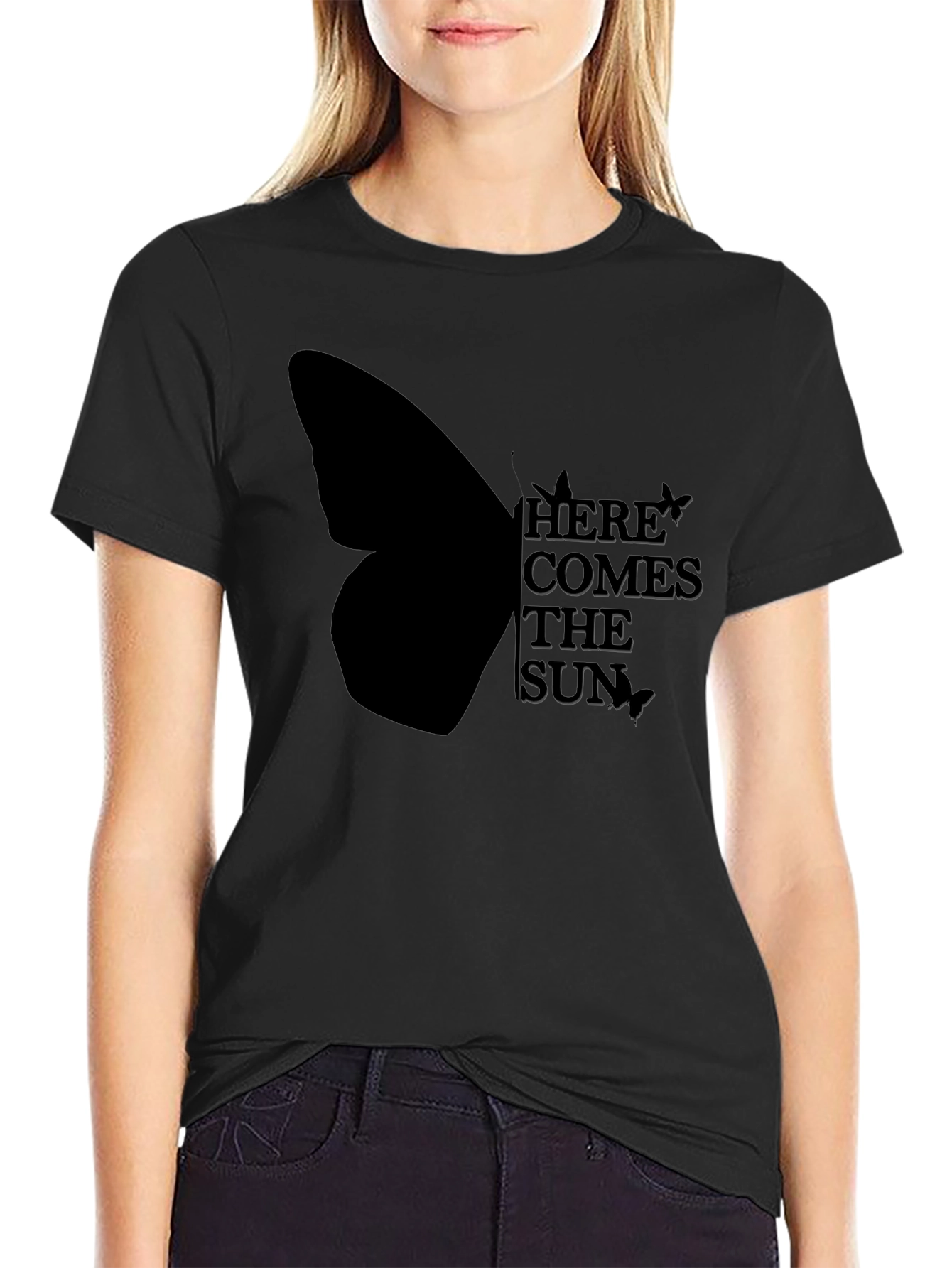 Here Comes the Sun Black Graphic Tee