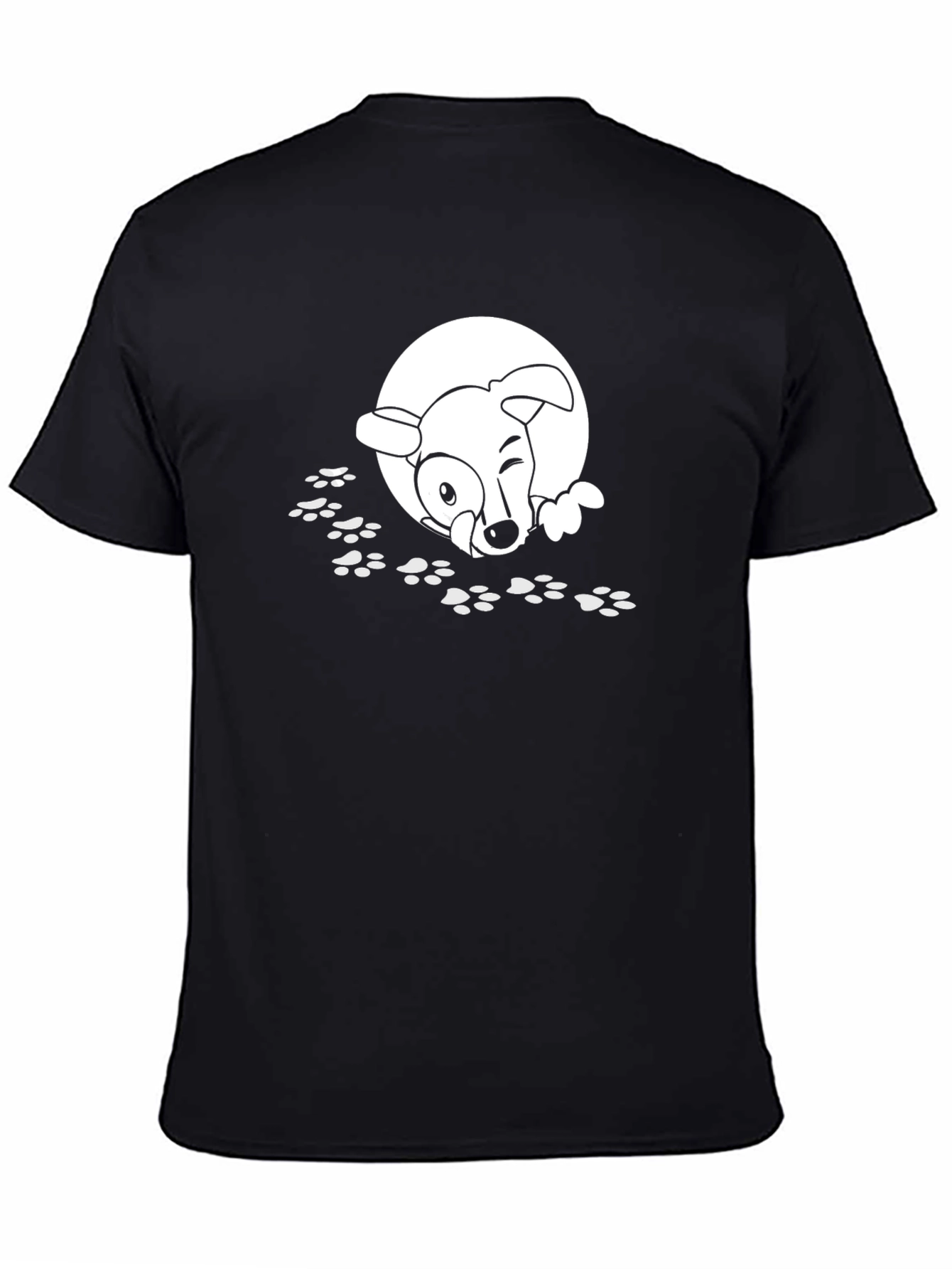 Dog Paw Print T-Shirt - Cartoon Puppy Tee
