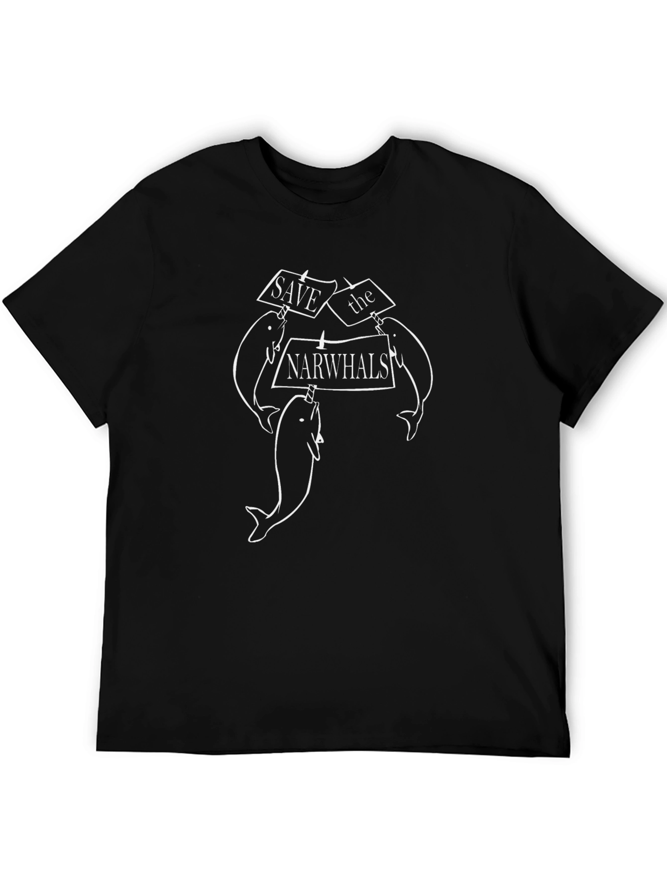 Save the Narwhals Graphic Tee - Black