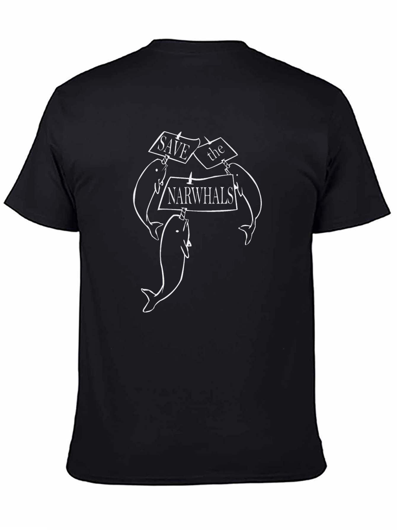 Save the Narwhals Graphic Tee - Black