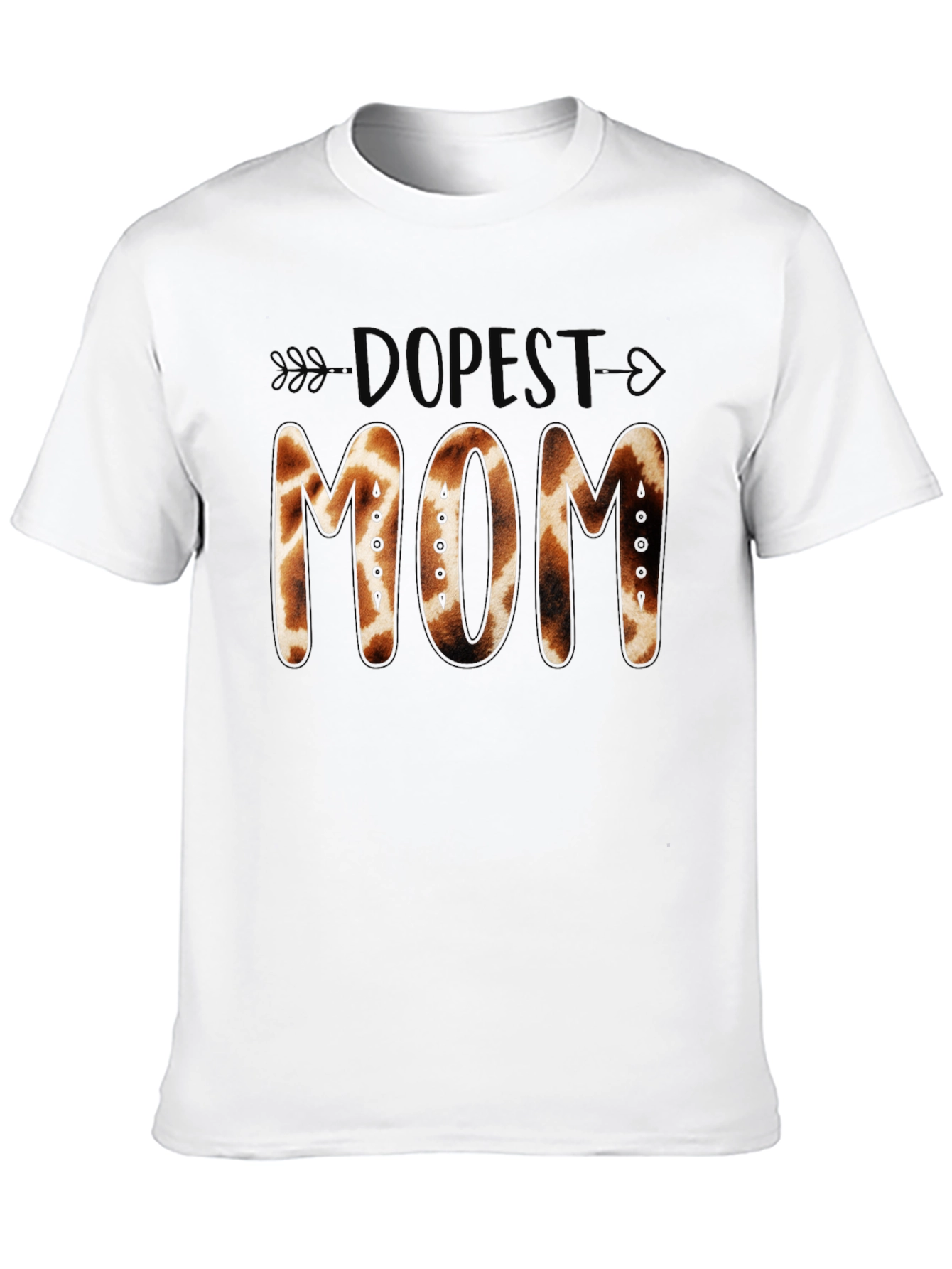 Dopest Mom Giraffe Print Graphic Tee