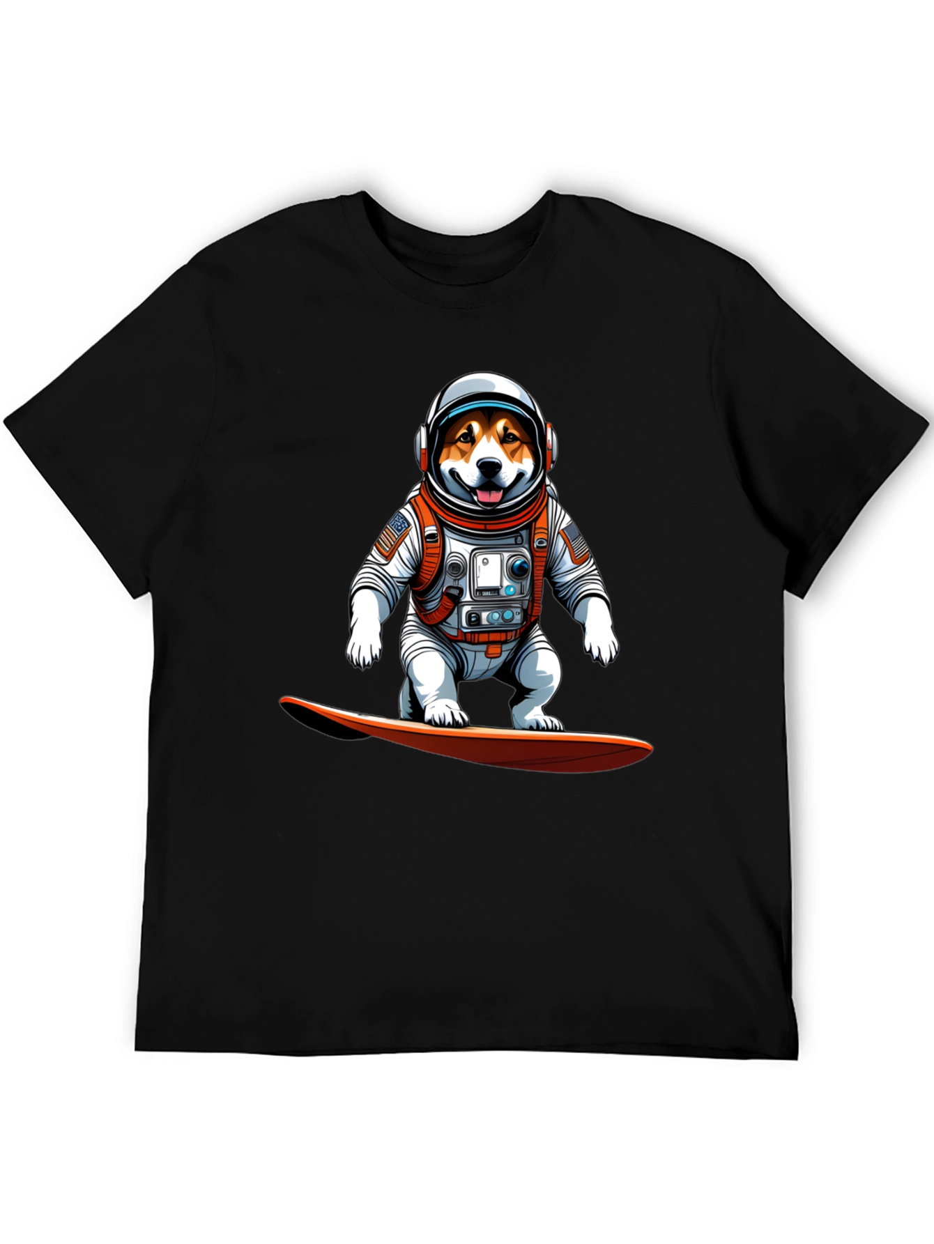 Astronaut Dog Surfing T-Shirt