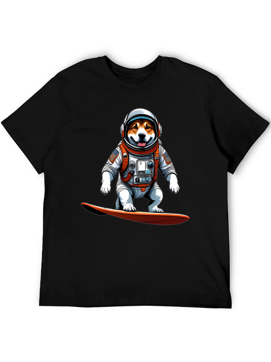 Astronaut Dog Surfing T-Shirt