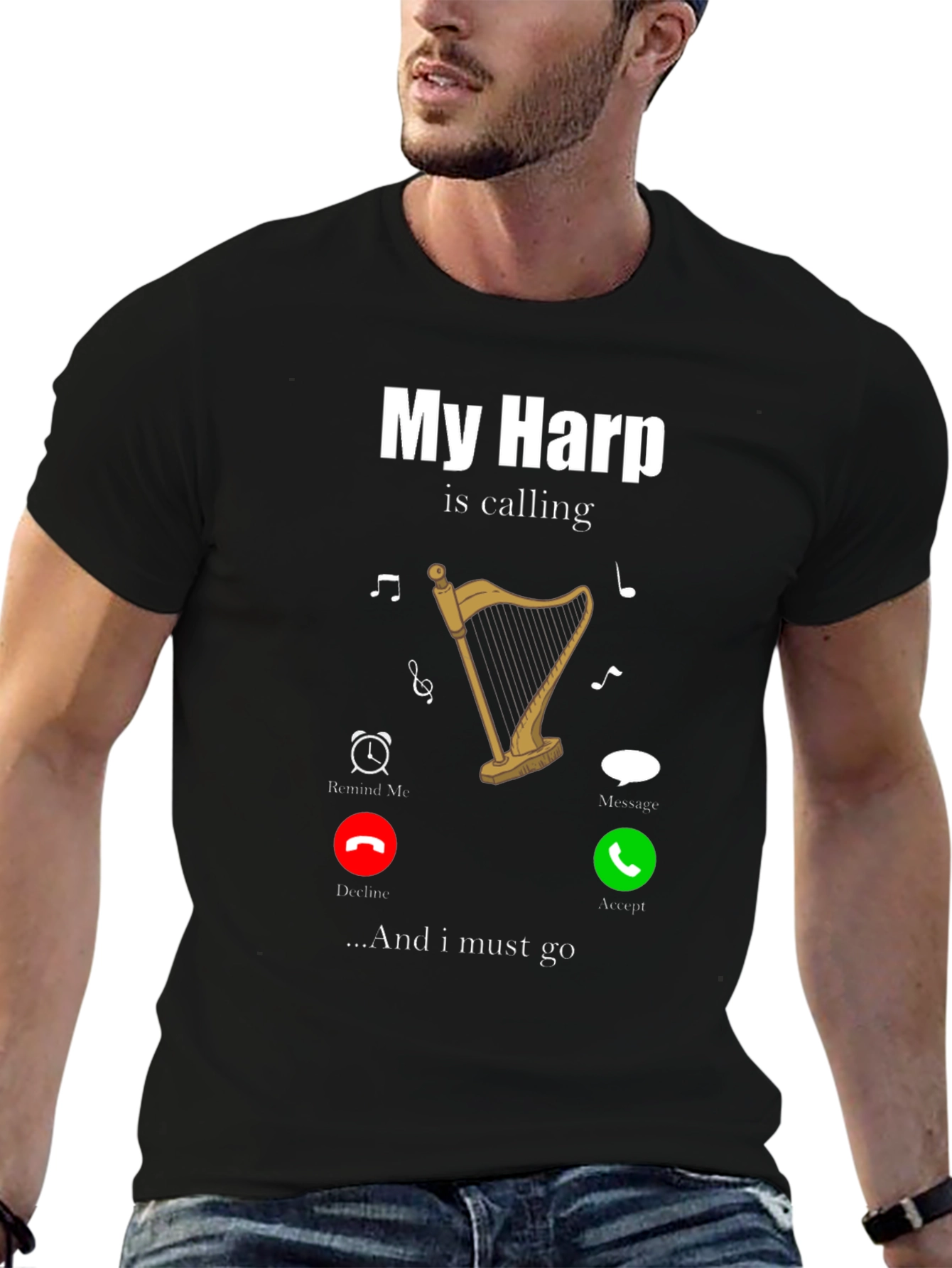 My Harp Is Calling T-Shirt Music Lover Tee