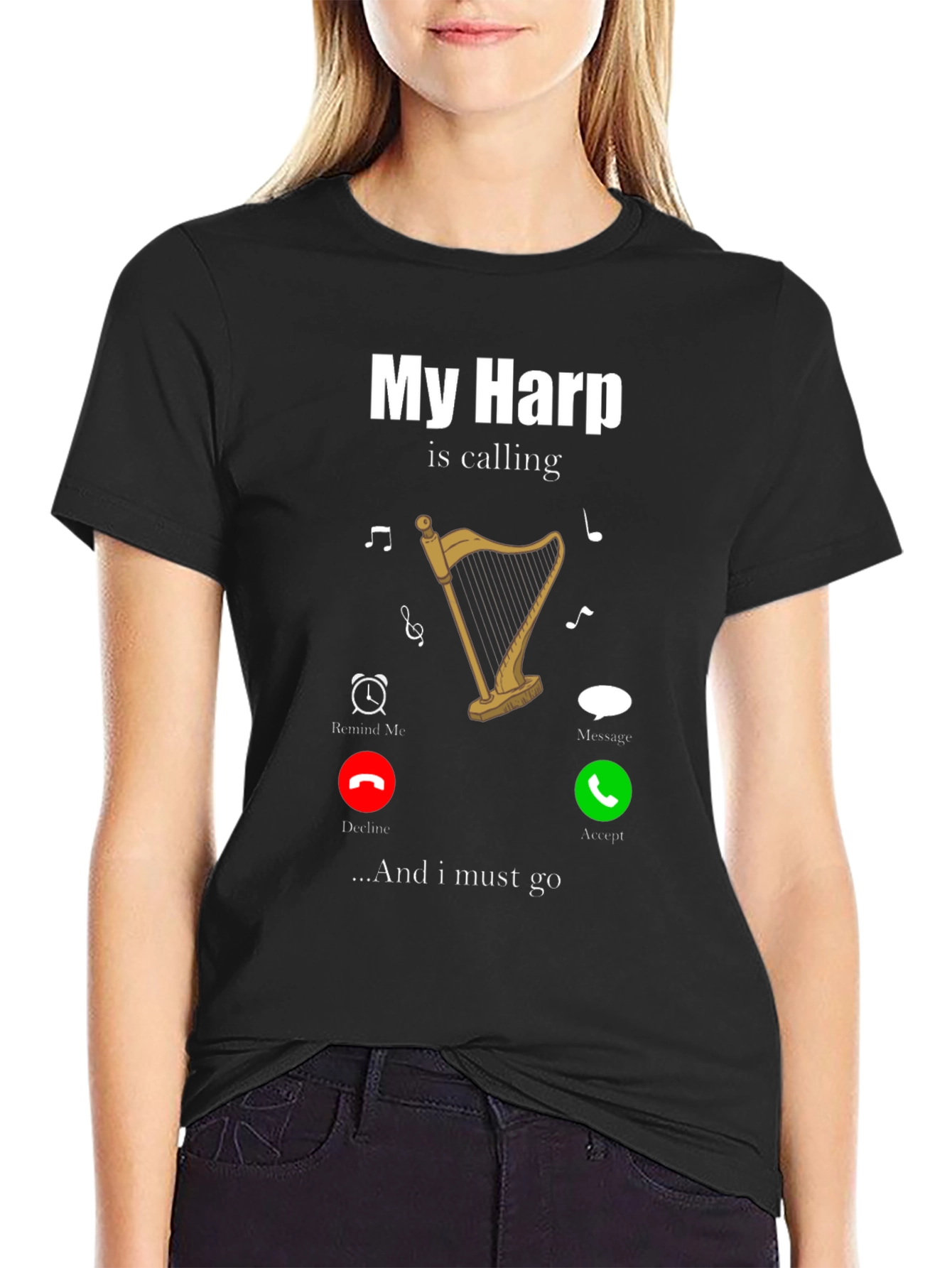 My Harp Is Calling T-Shirt Music Lover Tee