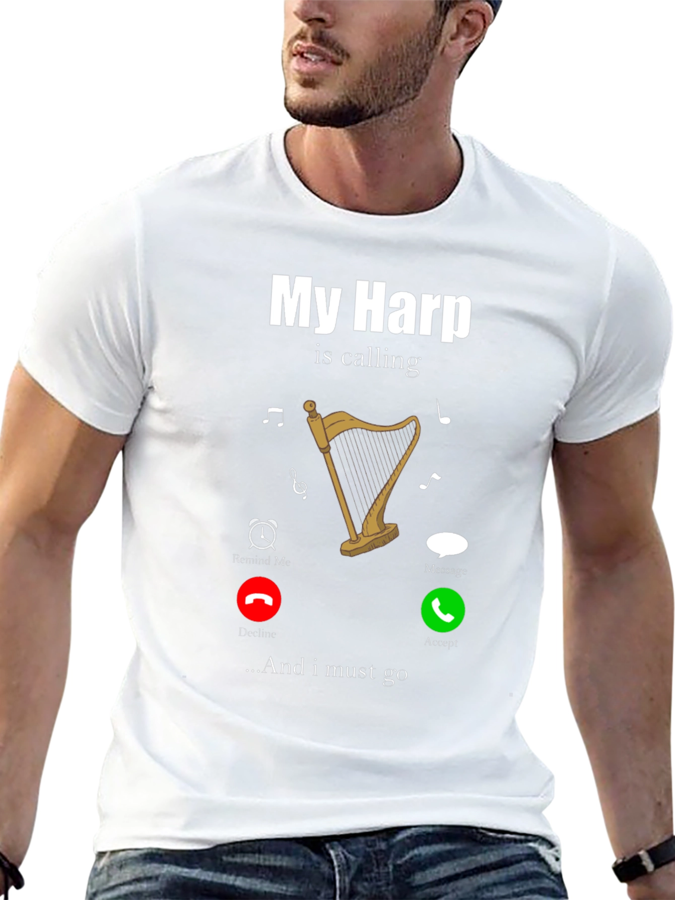 My Harp Is Calling T-Shirt Music Lover Tee