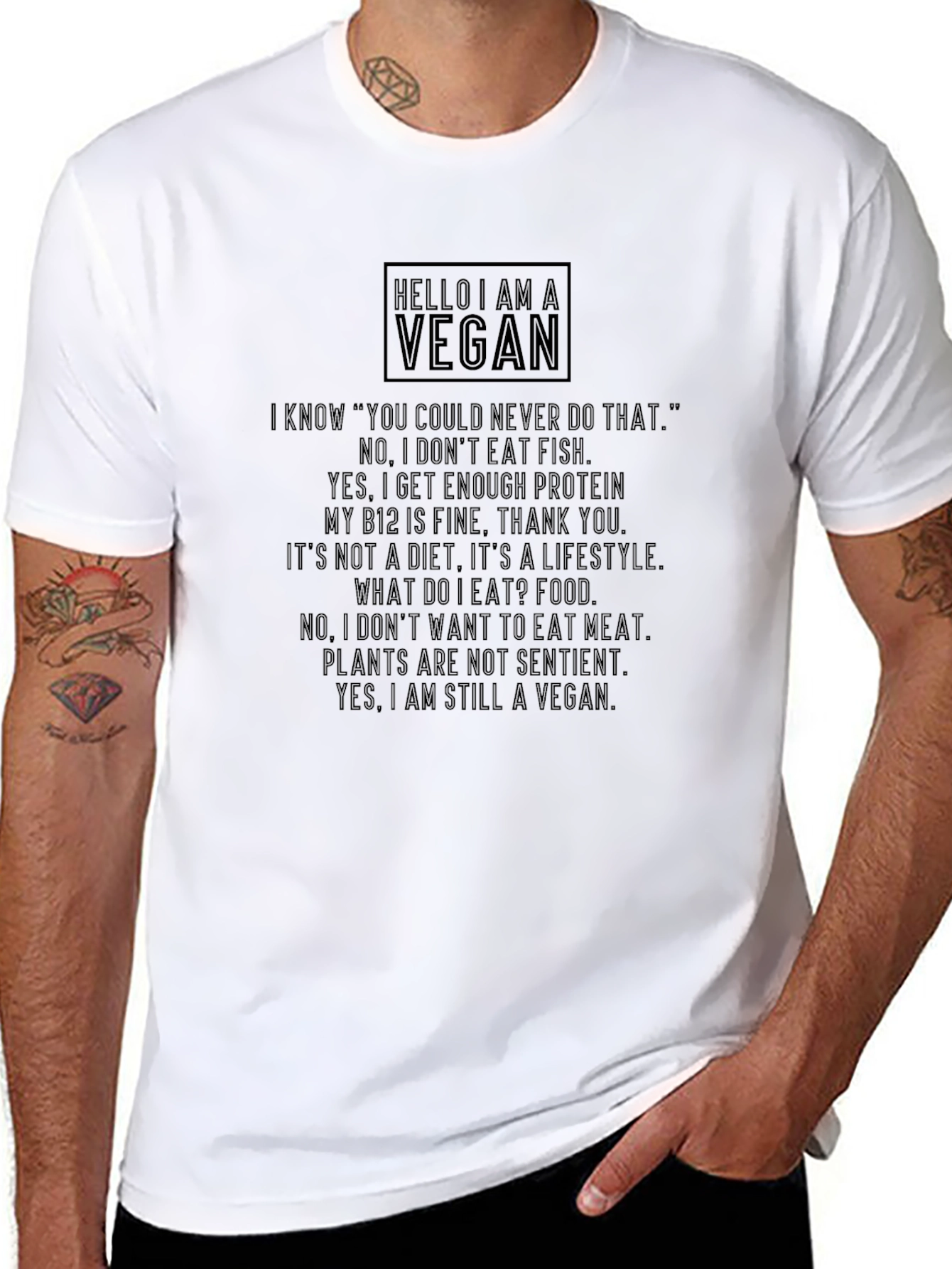 Vegan Statement T-Shirt - Protein Lifestyle Sentience