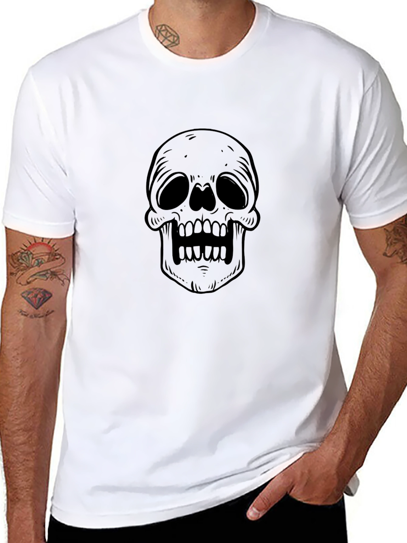 Skull Graphic Black T-Shirt - Edgy Style