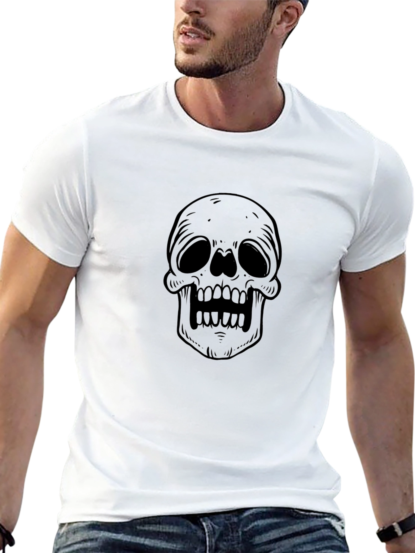 Skull Graphic Black T-Shirt - Edgy Style