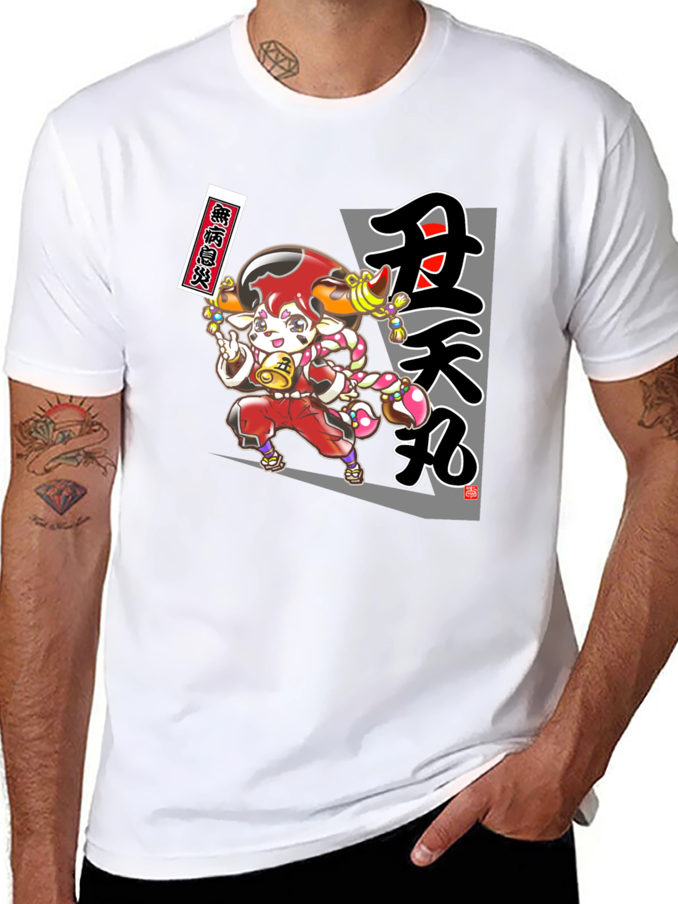 Anime Character Graphic T-Shirt - Black