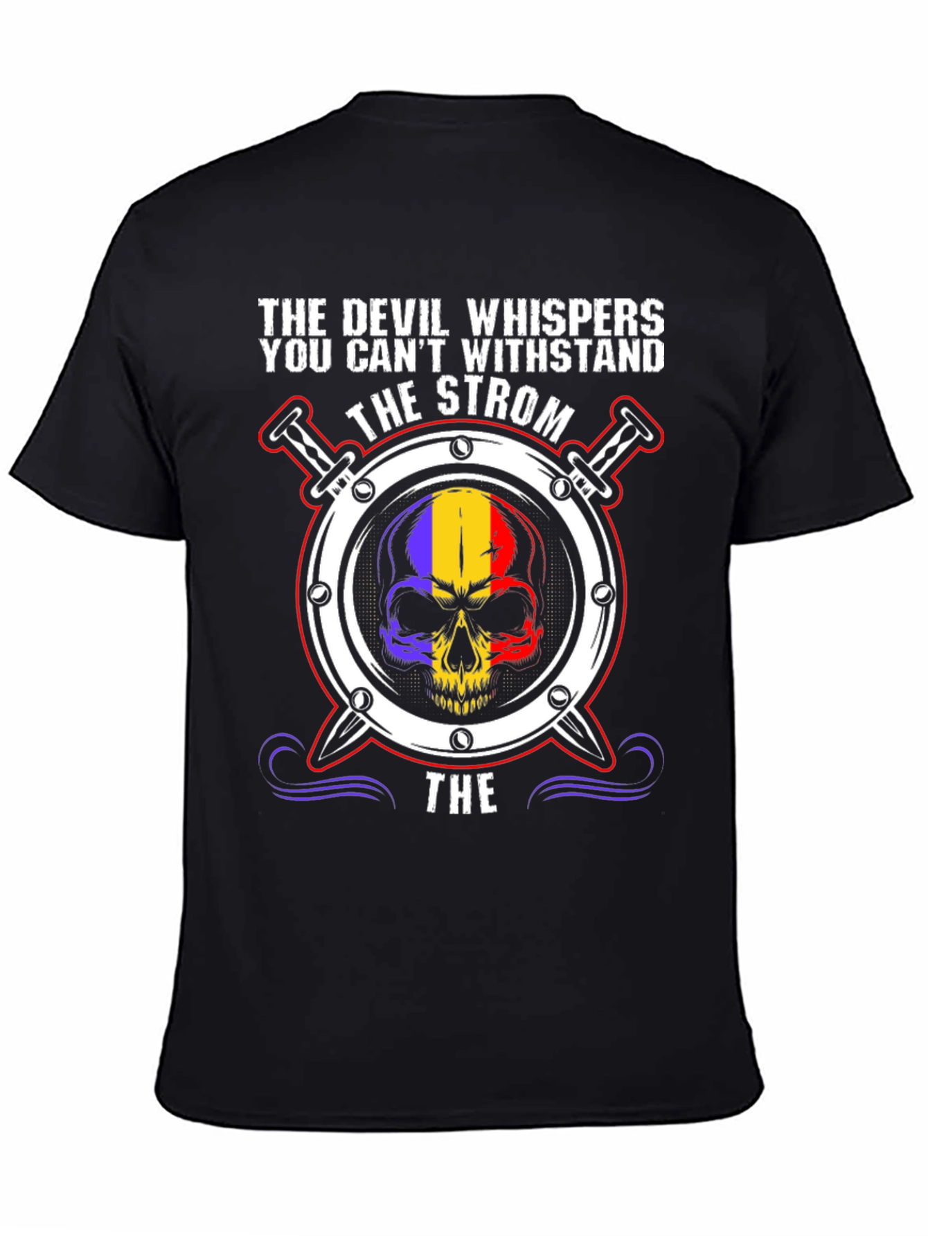 Devil Whispers Skull Graphic T-Shirt