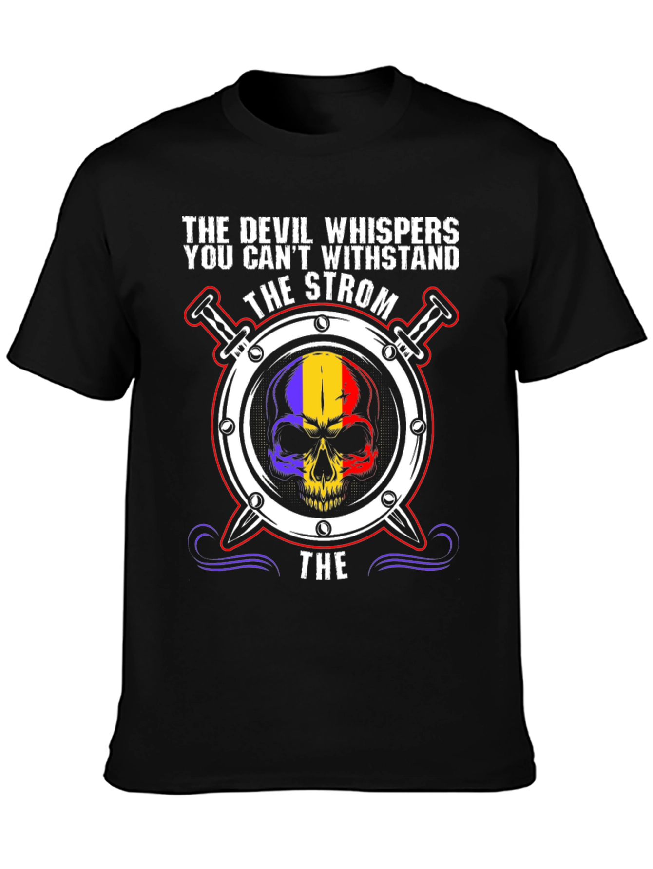 Devil Whispers Skull Graphic T-Shirt