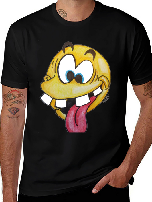 Funny Goofy Face Graphic T-Shirt - Black