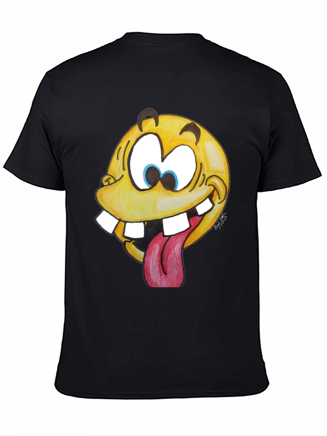 Funny Goofy Face Graphic T-Shirt - Black