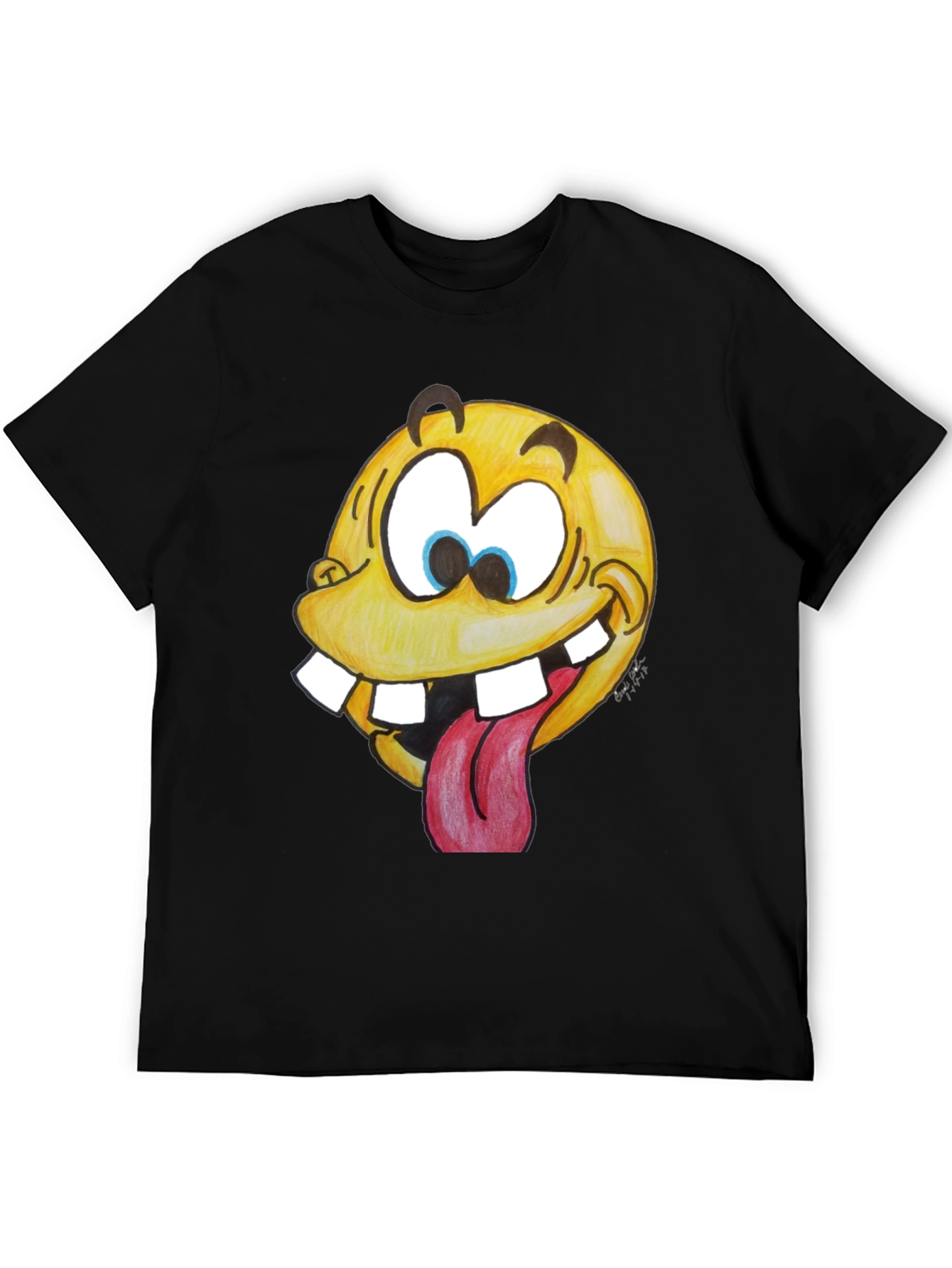 Funny Goofy Face Graphic T-Shirt - Black