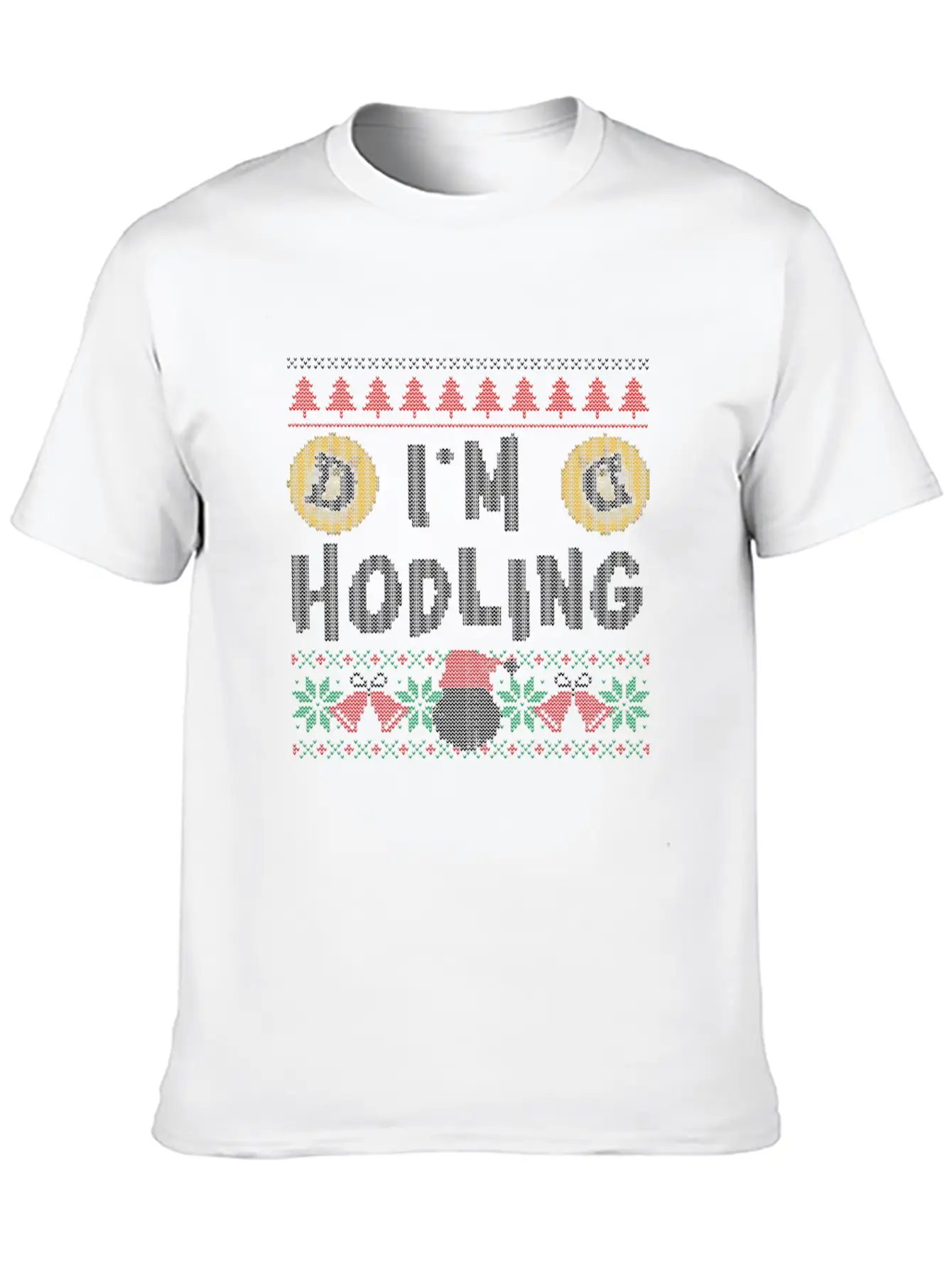 I'm Hodling Ugly Christmas Sweater Dogecoin Crypto Unisex Casual T-Shirt – Clean Design For Daily Comfort