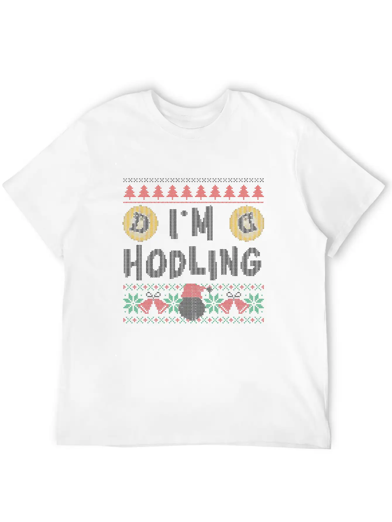 I'm Hodling Ugly Christmas Sweater Dogecoin Crypto Unisex Casual T-Shirt – Clean Design For Daily Comfort