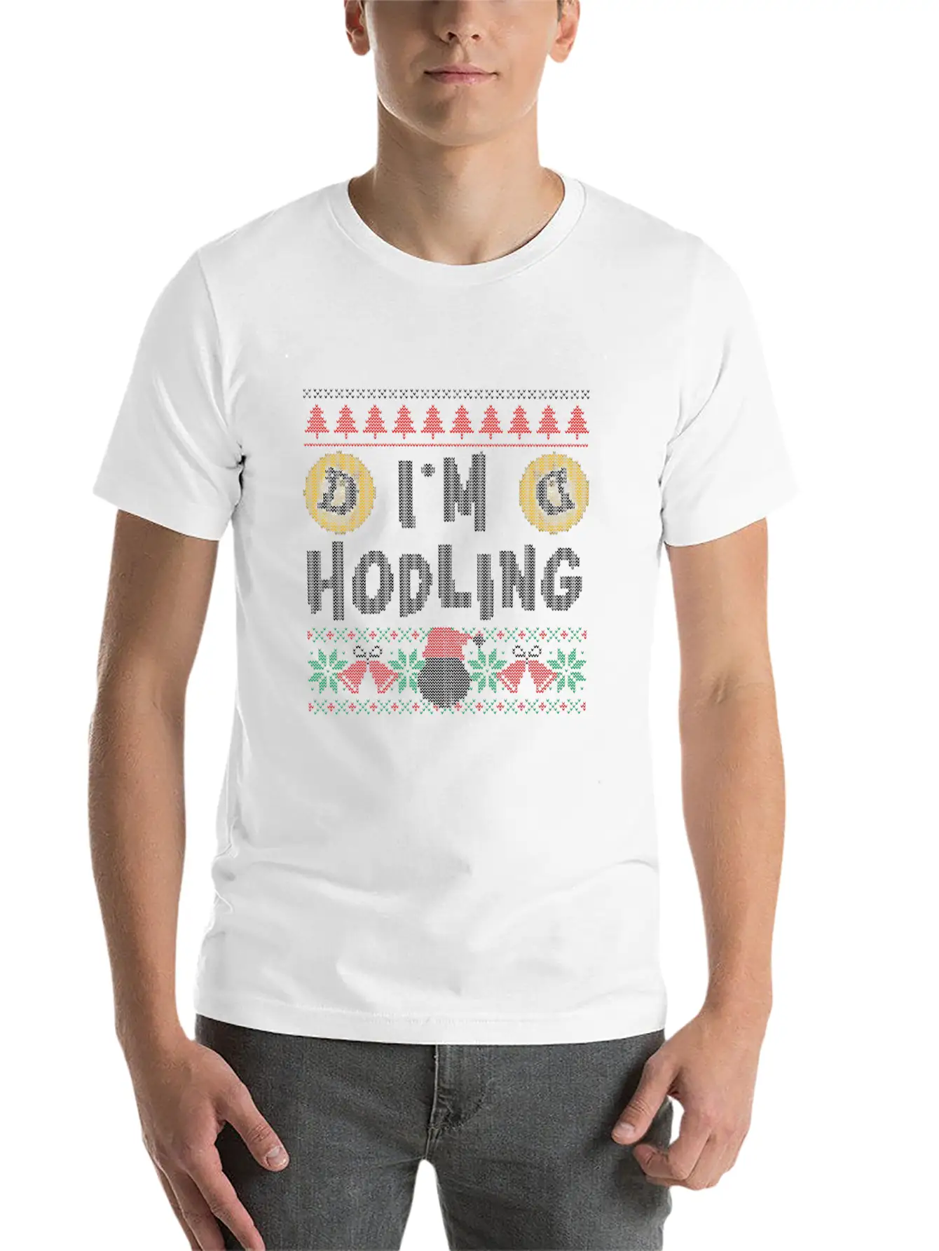 I'm Hodling Ugly Christmas Sweater Dogecoin Crypto Unisex Casual T-Shirt – Clean Design For Daily Comfort