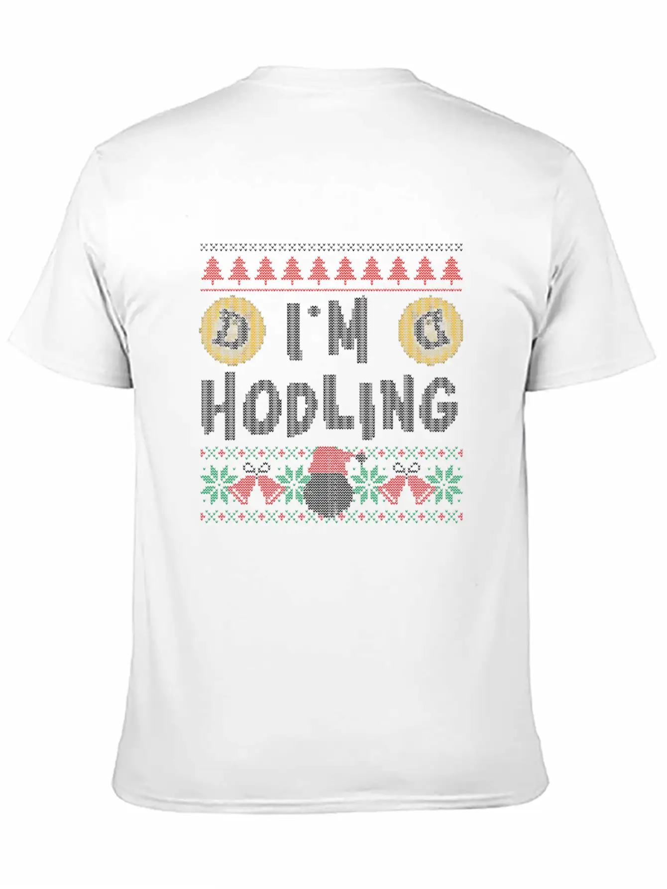 I'm Hodling Ugly Christmas Sweater Dogecoin Crypto Unisex Casual T-Shirt – Clean Design For Daily Comfort