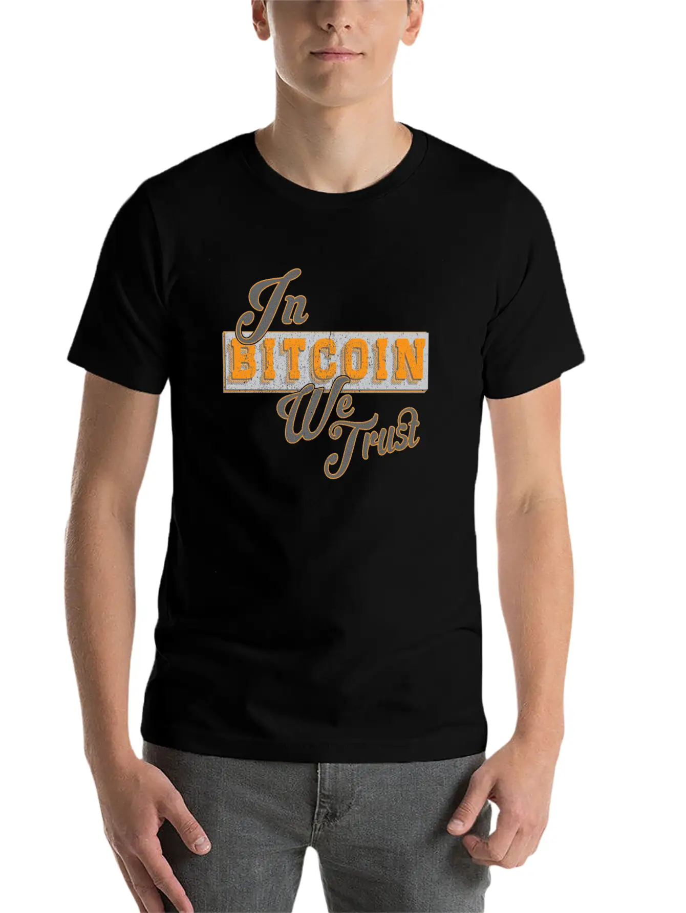 In Bitcoin We Trust Funny BTC Meme Crypto Saying Unisex Casual T-Shirt – Clean Design For Daily Comfort