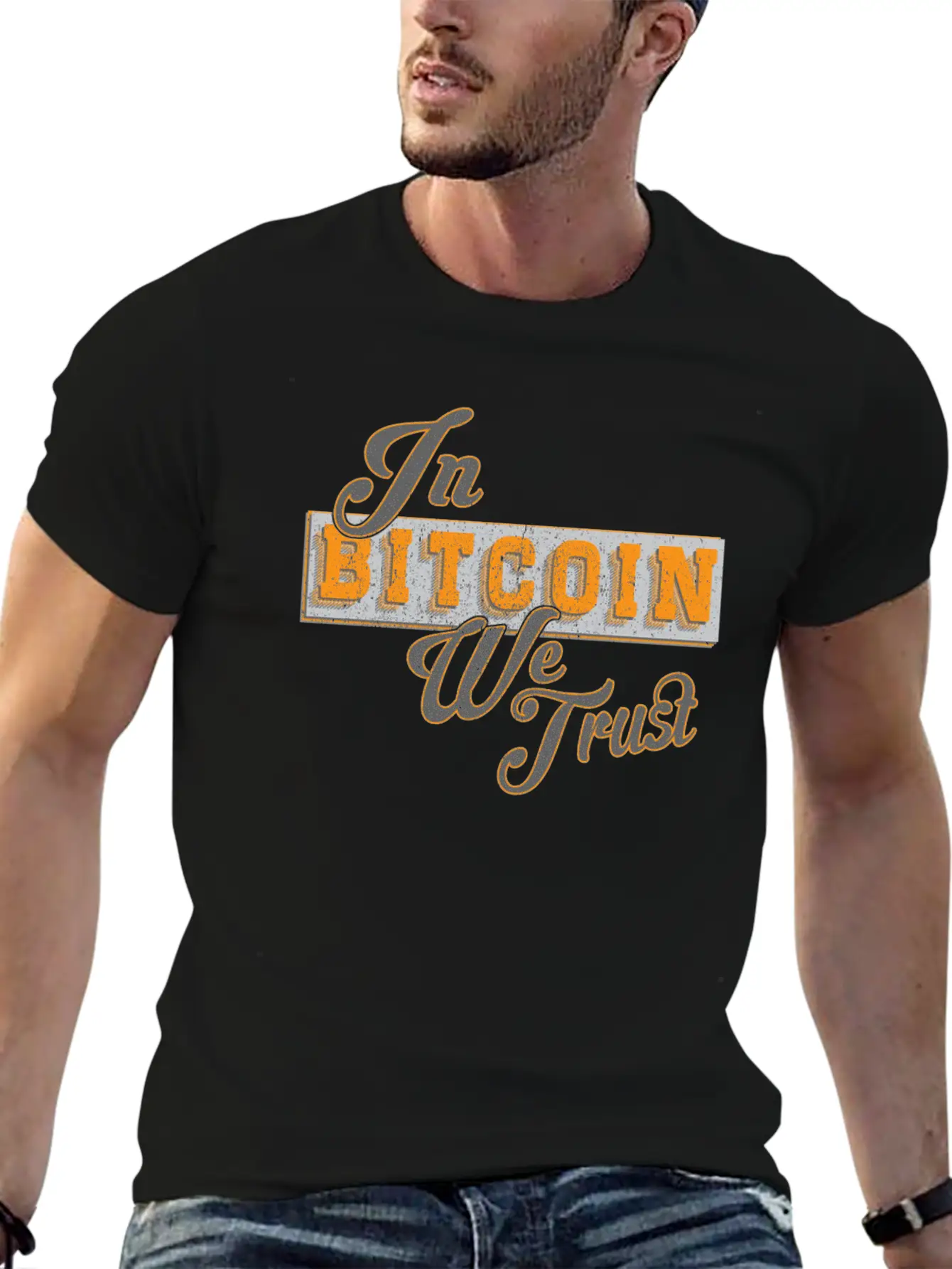 In Bitcoin We Trust Funny BTC Meme Crypto Saying Unisex Casual T-Shirt – Clean Design For Daily Comfort