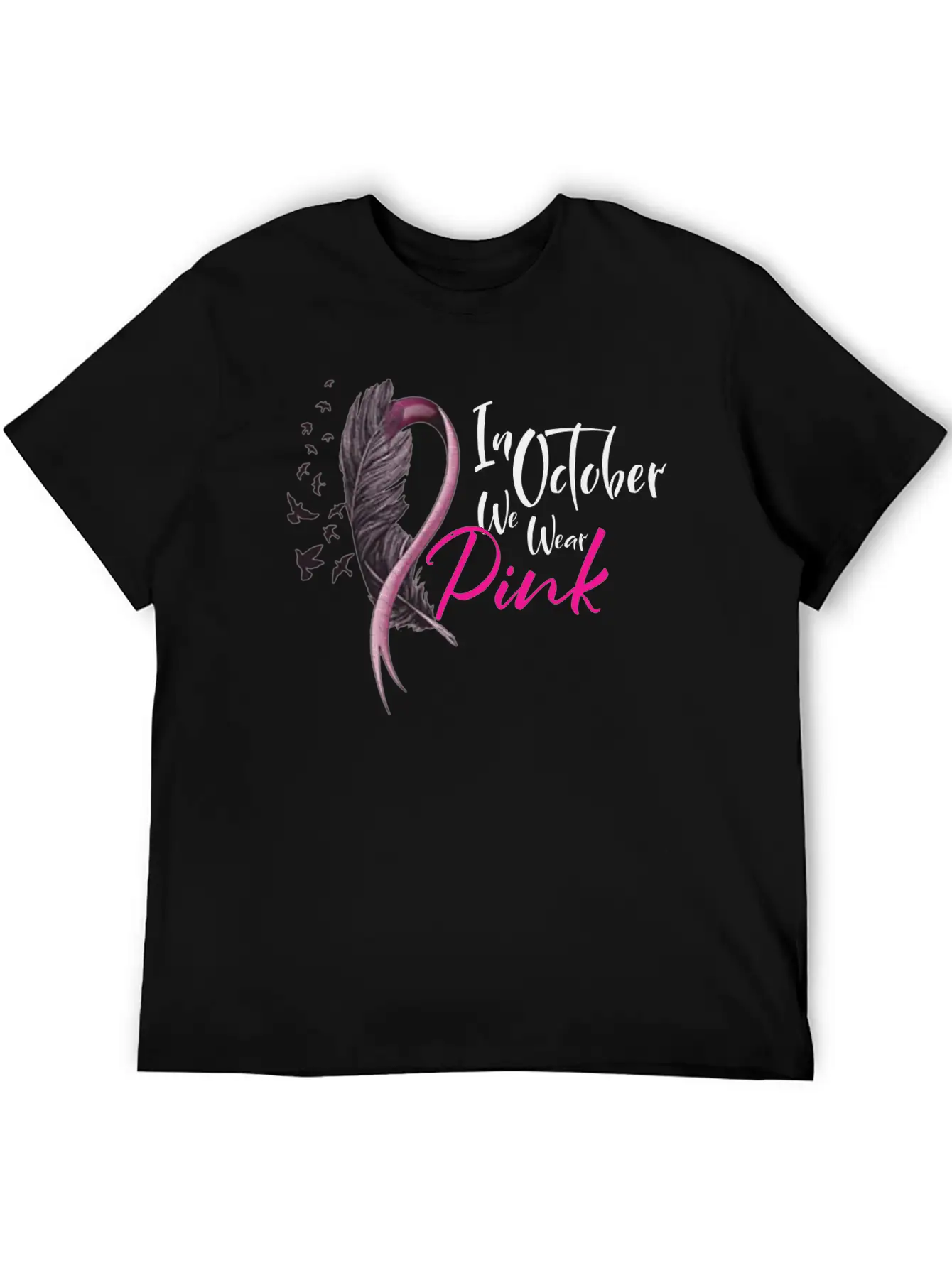 In October We Wear Pink Ribbon Unisex Casual T-Shirt – Clean Design For Daily Comfort