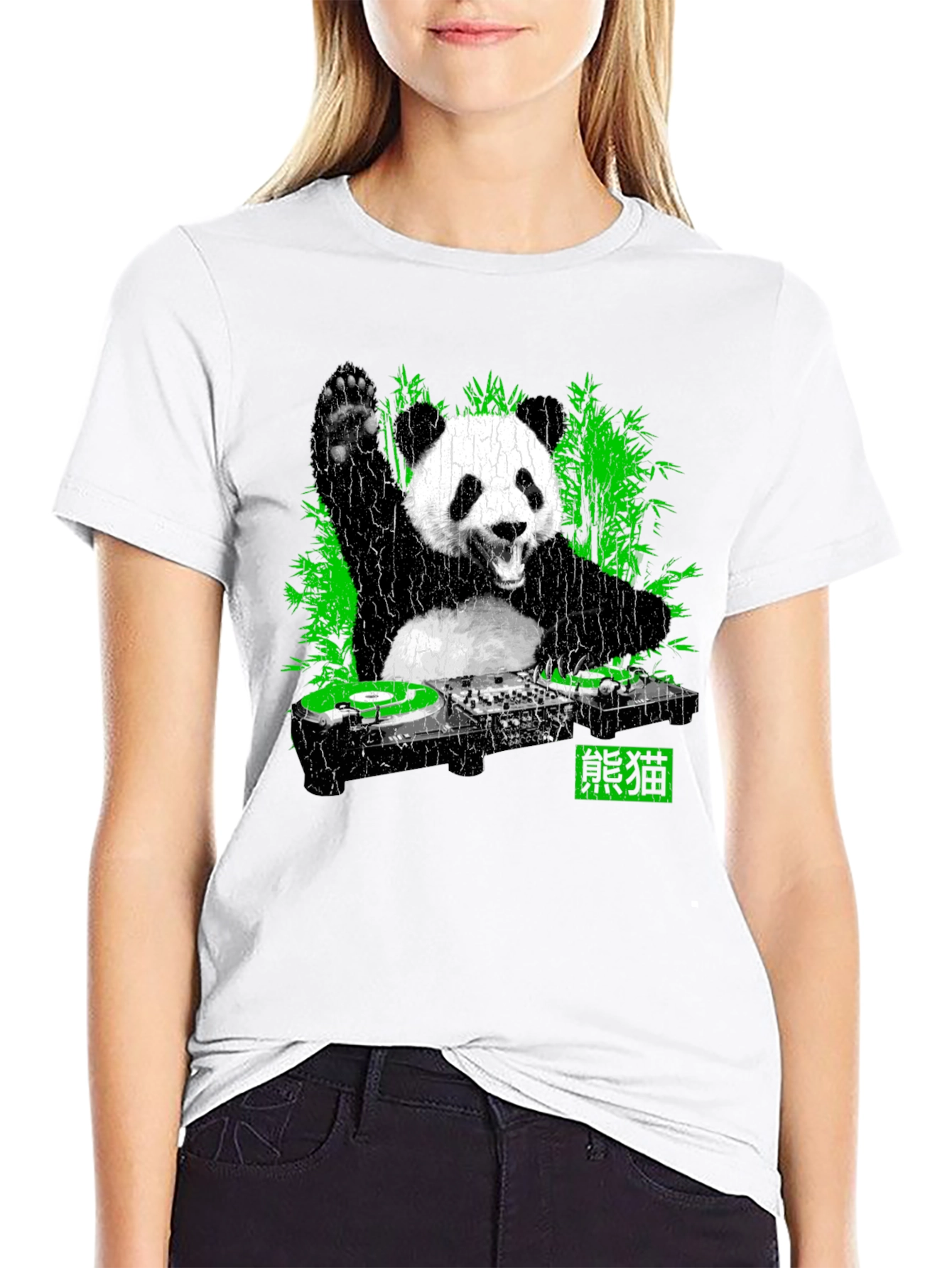 DJ Panda Graphic T-Shirt - Black Crew Neck