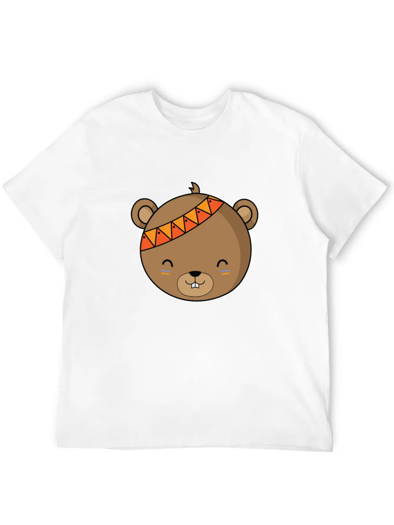 Indian Bear With Headband Unisex Casual T-Shirt – Clean Design For Daily Comfort