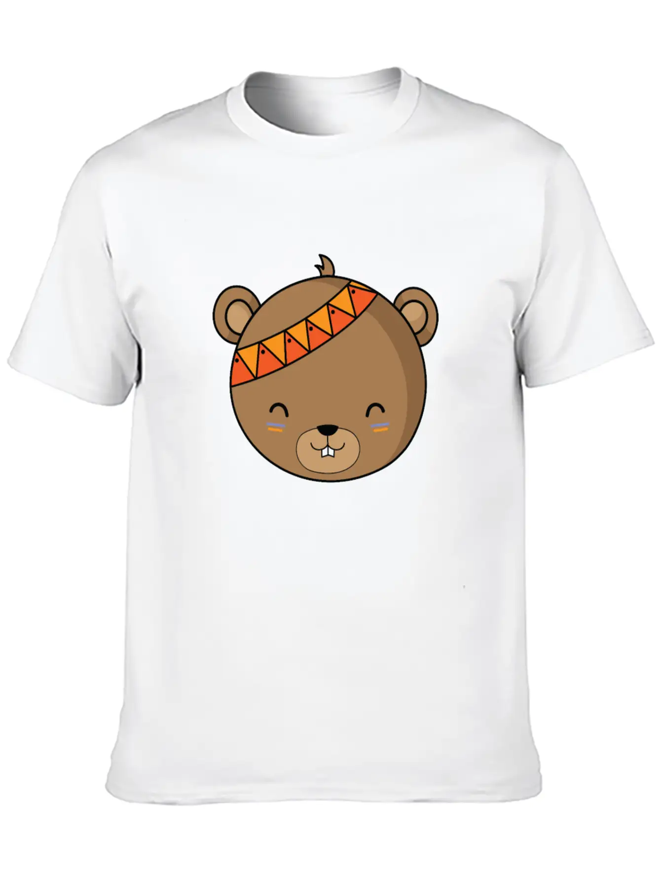 Indian Bear With Headband Unisex Casual T-Shirt – Clean Design For Daily Comfort