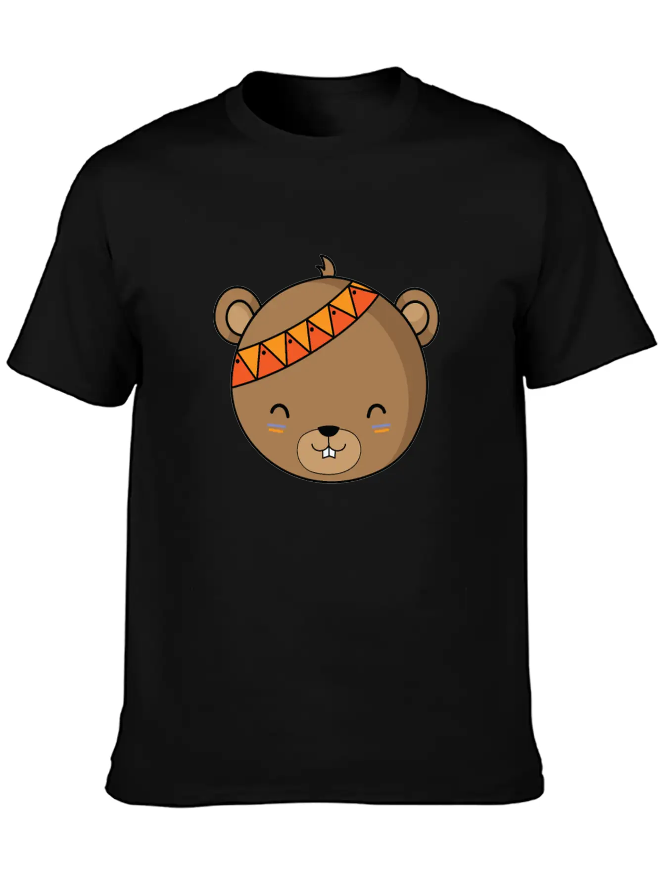 Indian Bear With Headband Unisex Casual T-Shirt – Clean Design For Daily Comfort
