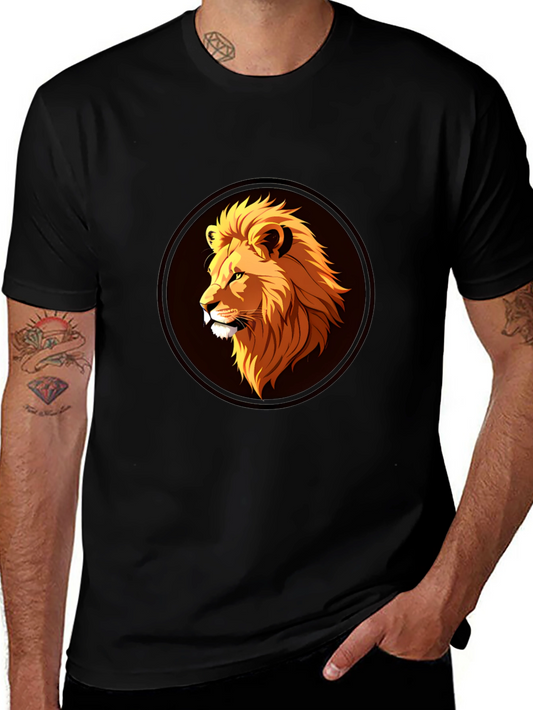Lion Graphic Black T-Shirt - Stylish Mens Apparel