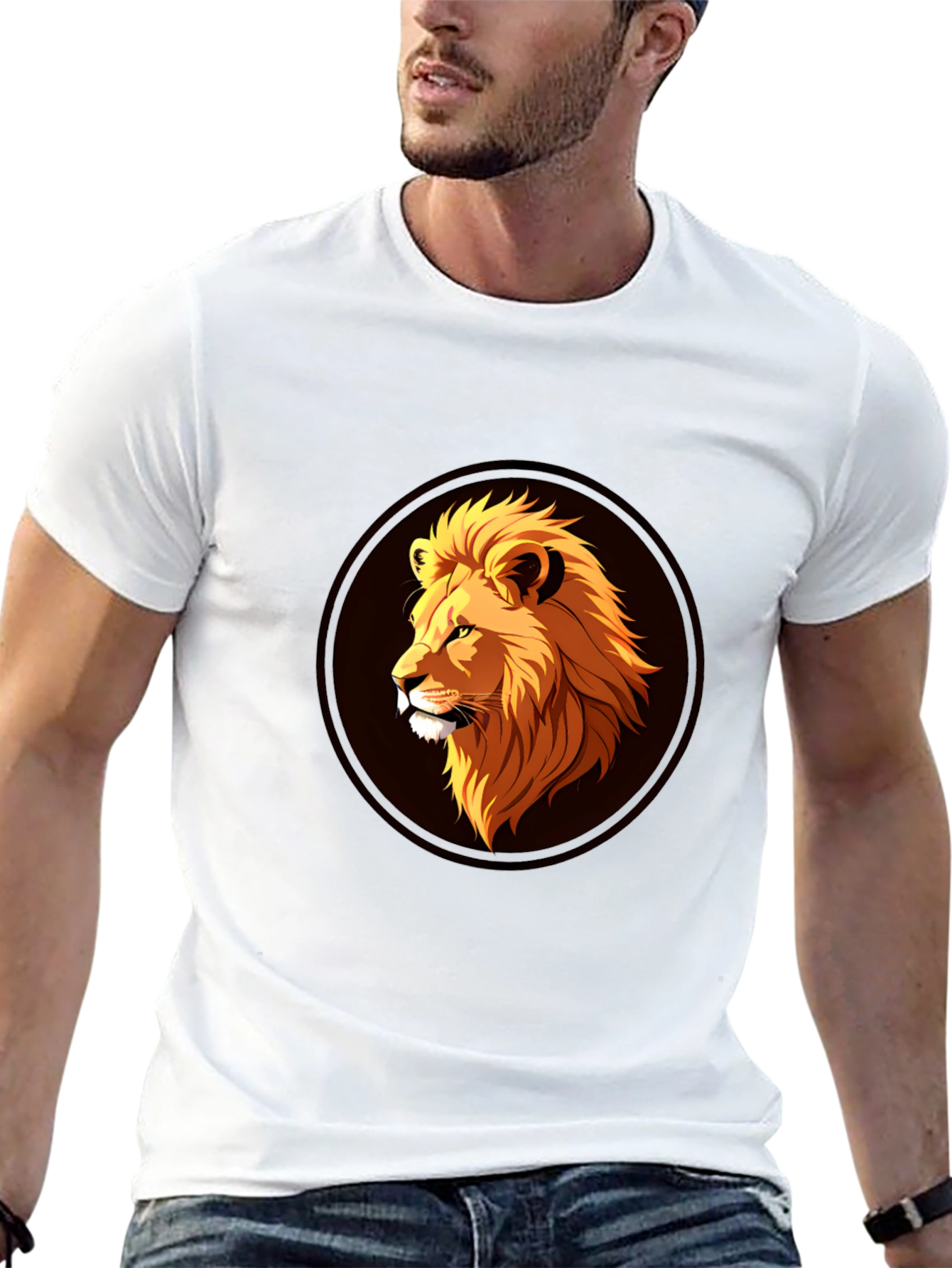 Lion Graphic Black T-Shirt - Stylish Mens Apparel