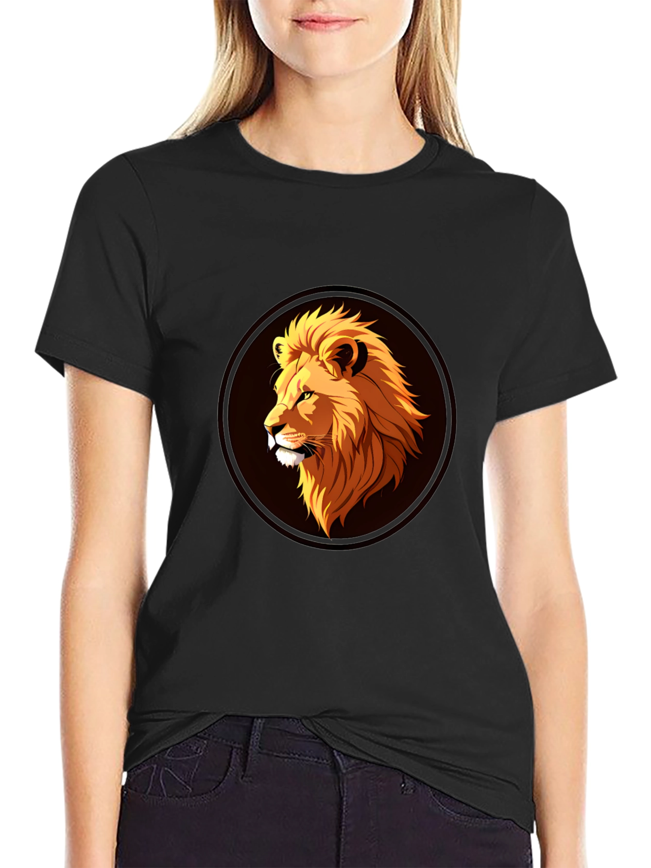 Lion Graphic Black T-Shirt - Stylish Mens Apparel