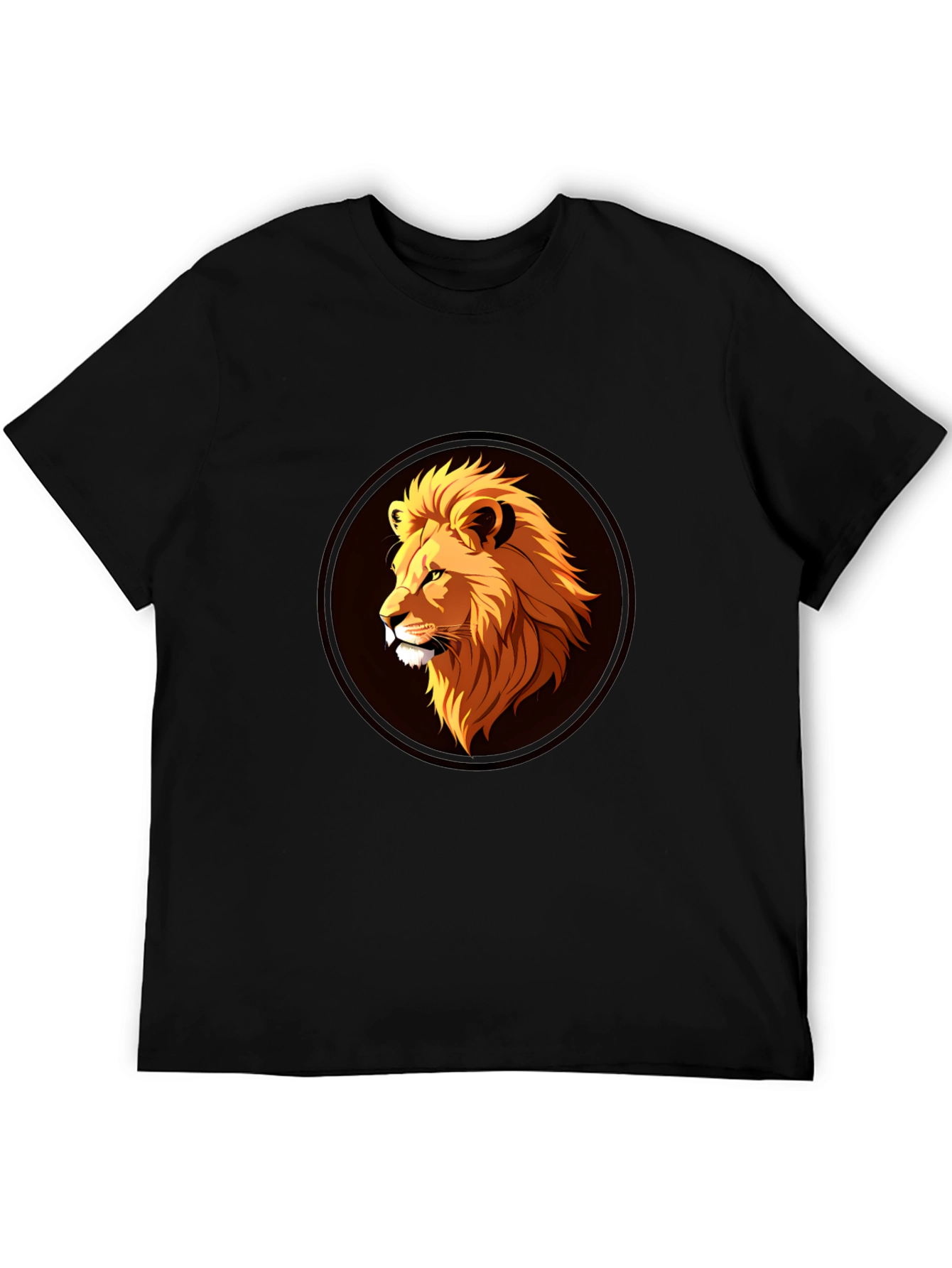 Lion Graphic Black T-Shirt - Stylish Mens Apparel