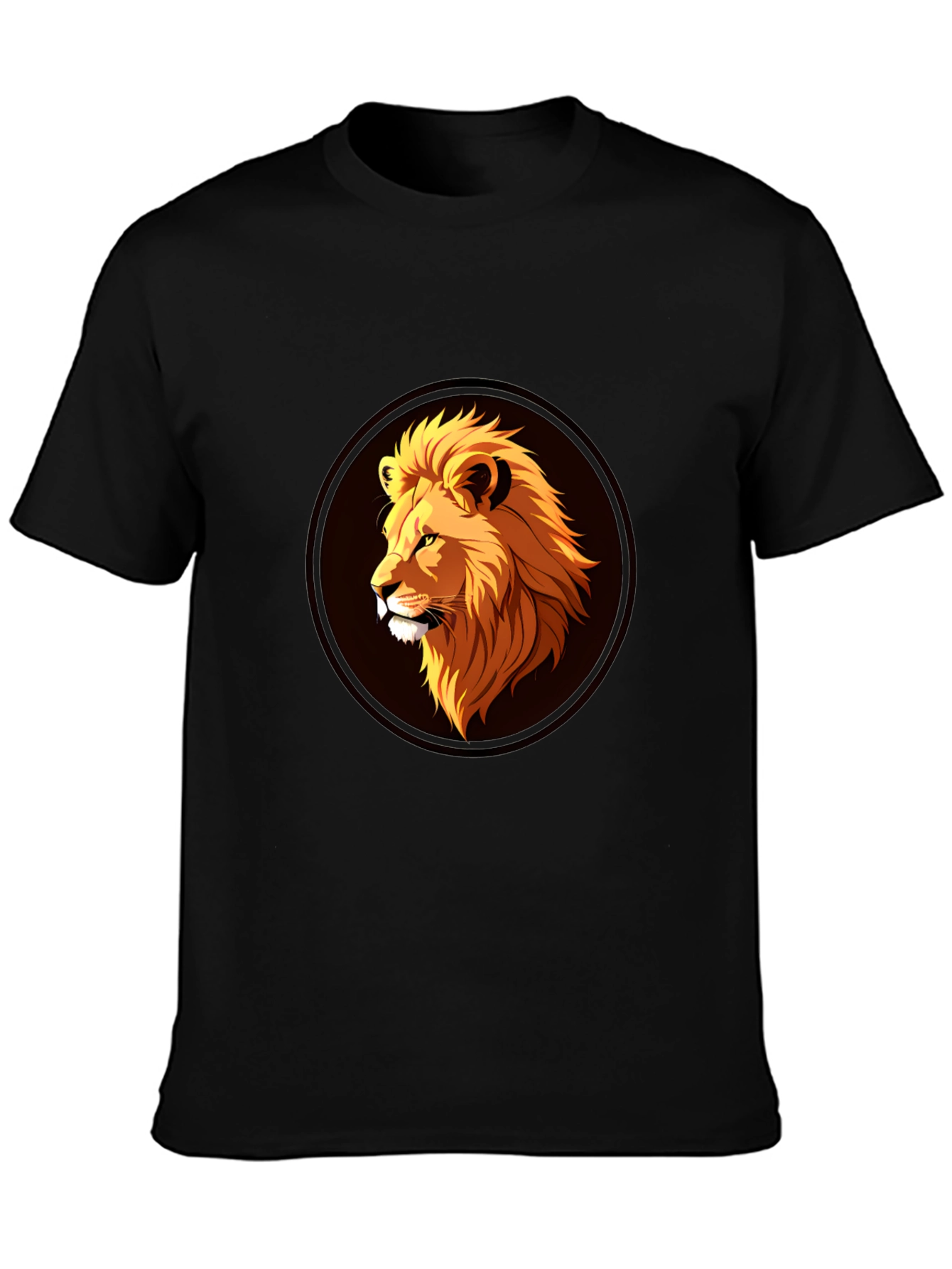 Lion Graphic Black T-Shirt - Stylish Mens Apparel