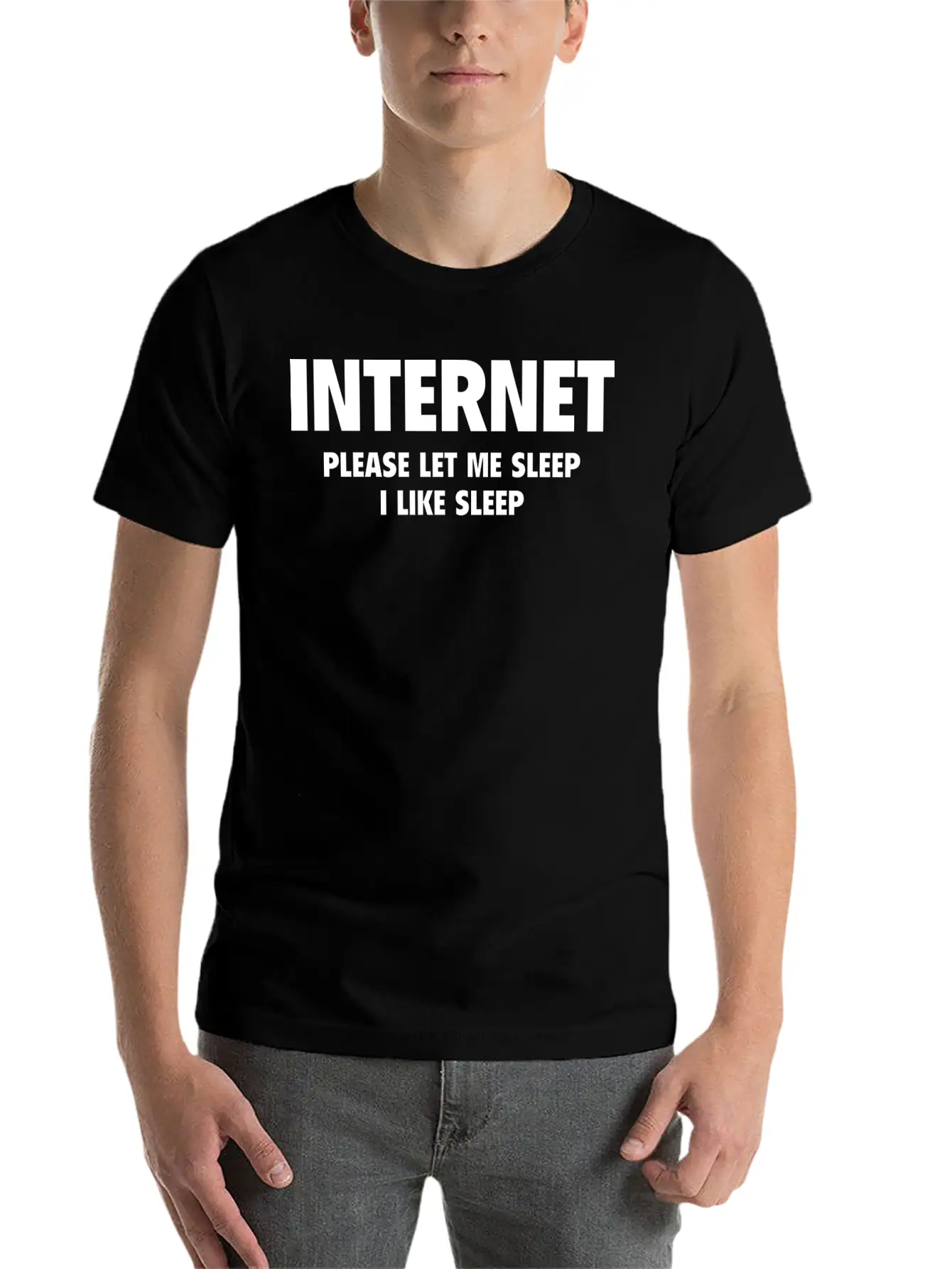 Internet Please Let Me Sleep, I Like Sleep Unisex Casual T-Shirt – Clean Design For Daily Comfort