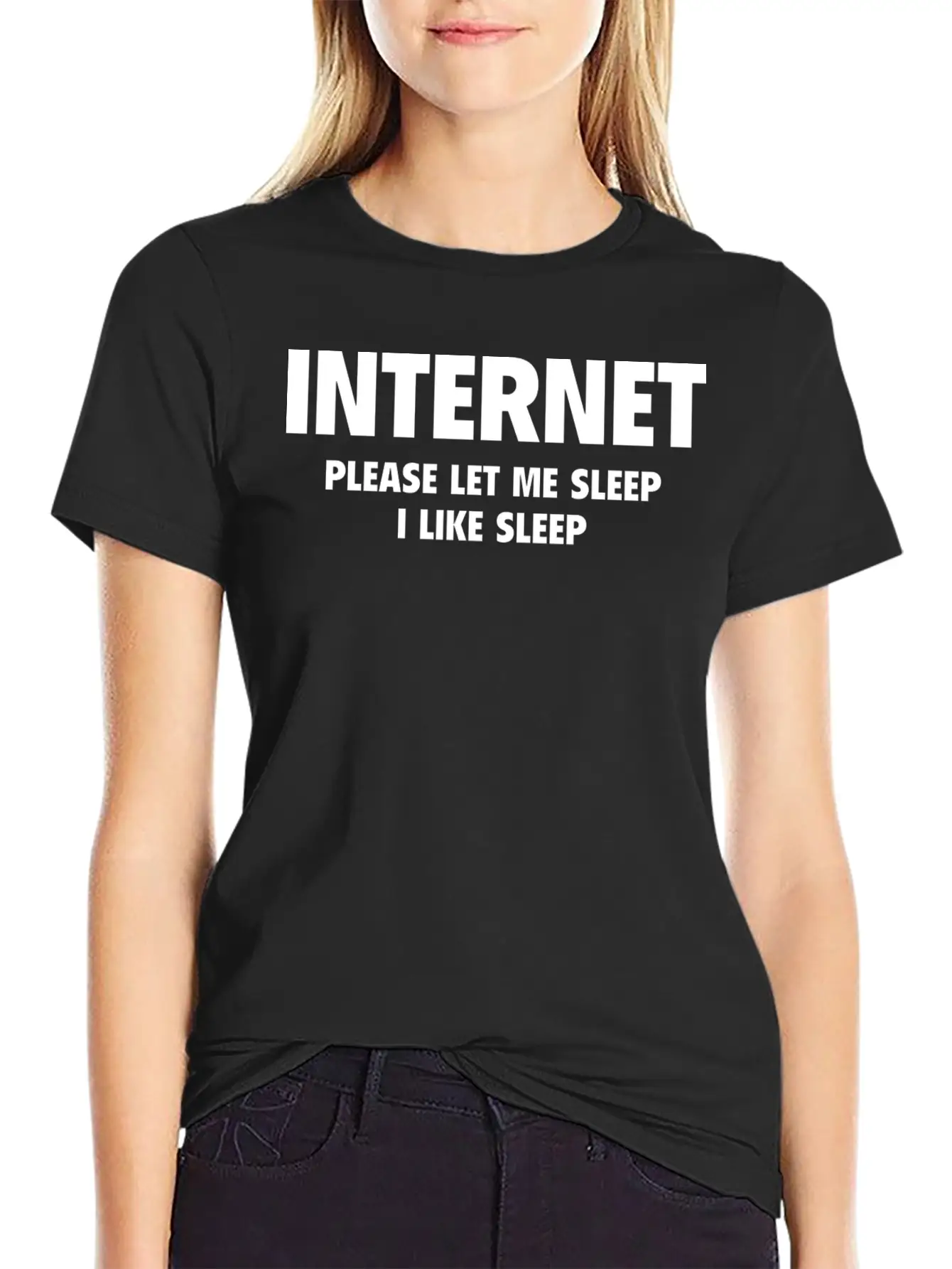 Internet Please Let Me Sleep, I Like Sleep Unisex Casual T-Shirt – Clean Design For Daily Comfort