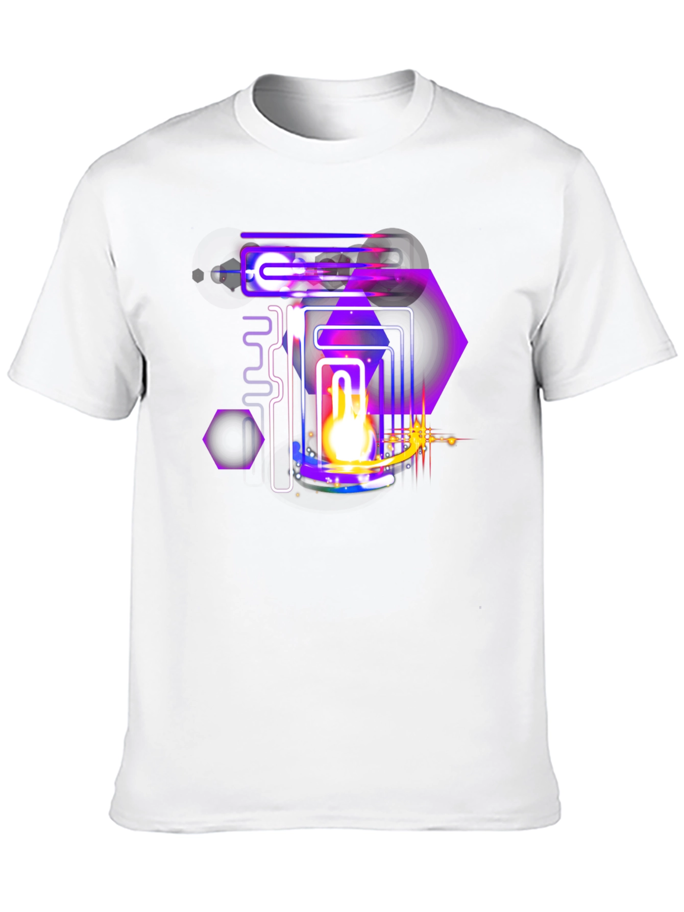 Abstract Neon Graphic Black Tee