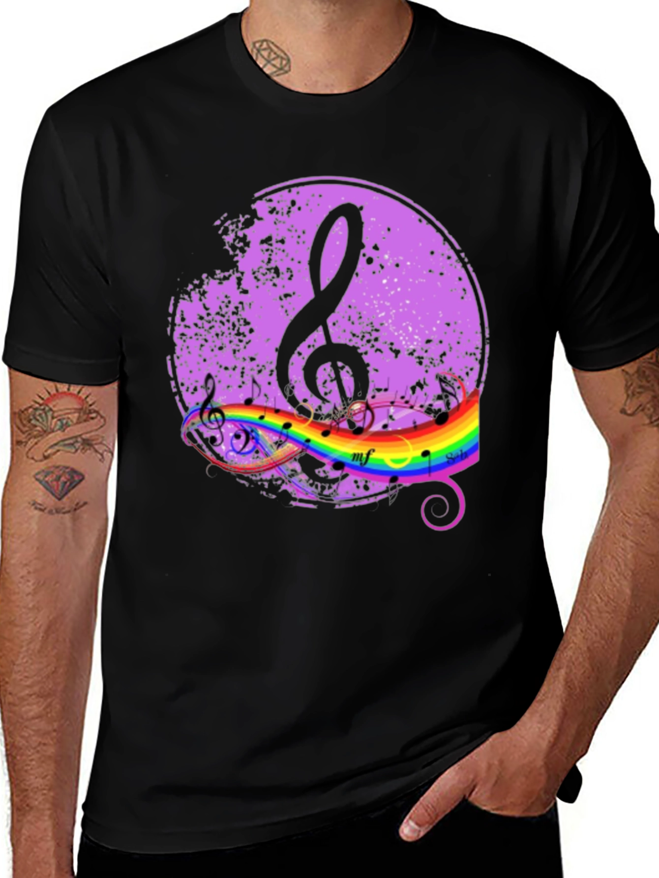 Musical Rainbow Treble Clef T-Shirt