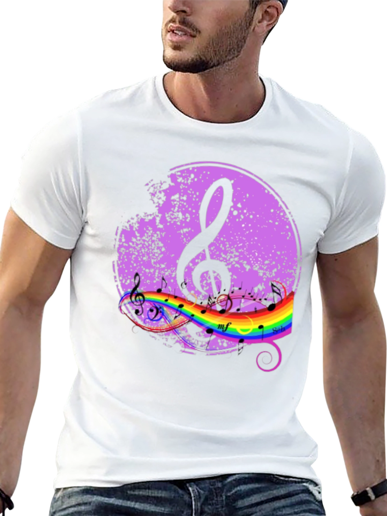 Musical Rainbow Treble Clef T-Shirt