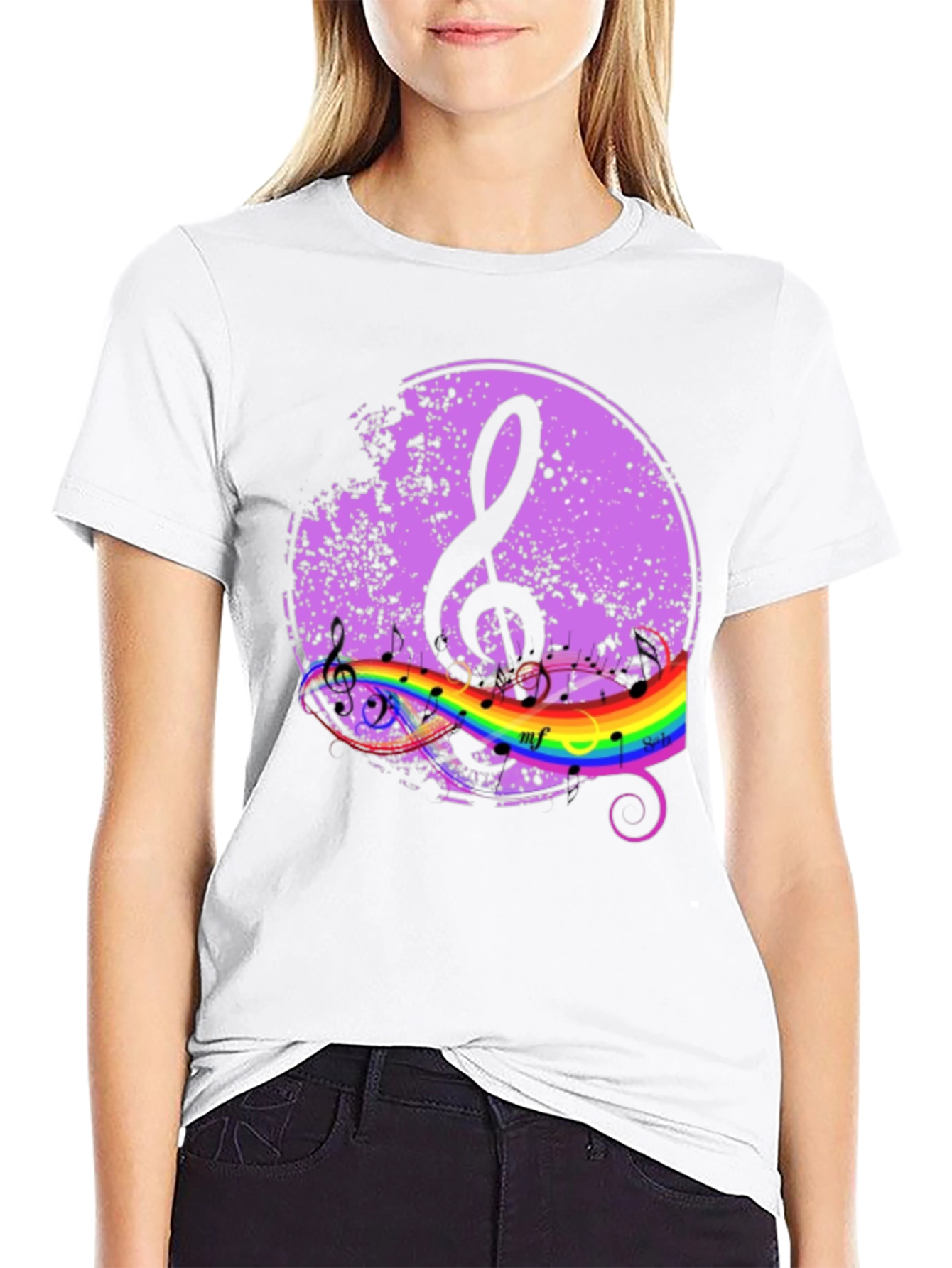 Musical Rainbow Treble Clef T-Shirt