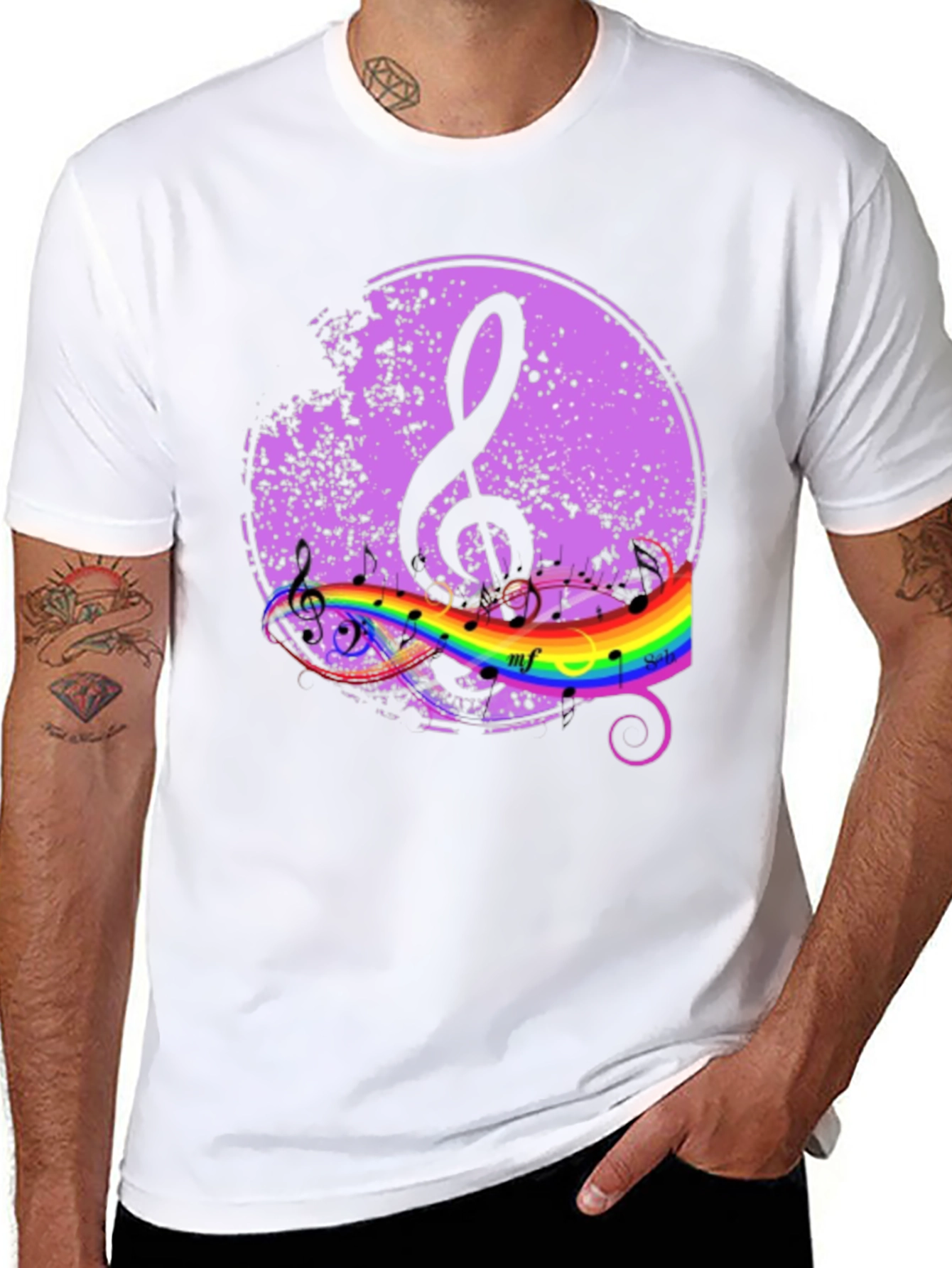 Musical Rainbow Treble Clef T-Shirt