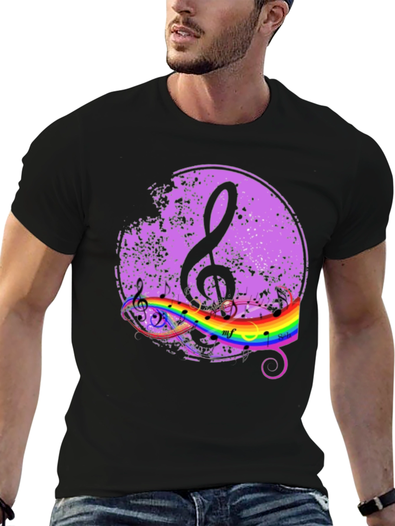 Musical Rainbow Treble Clef T-Shirt
