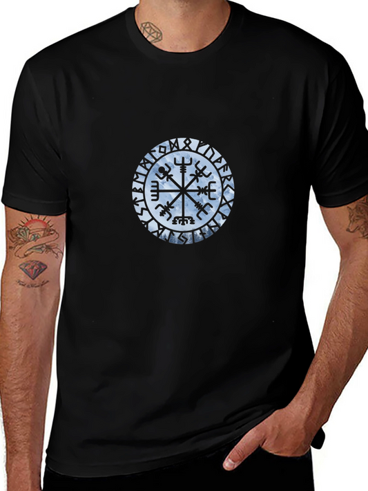 Vegvisir Compass Black T-Shirt Viking Norse Mythology