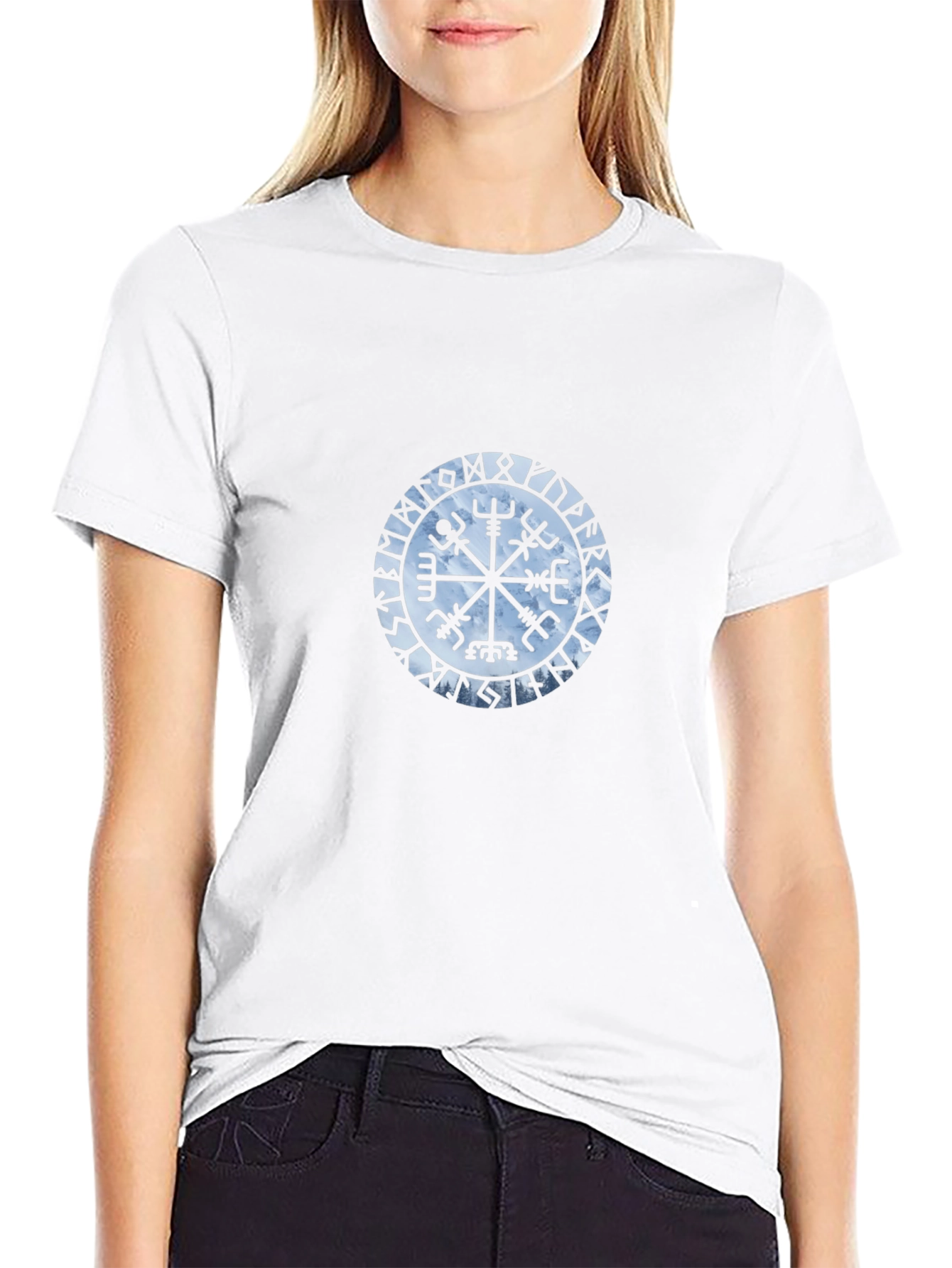Vegvisir Compass Black T-Shirt Viking Norse Mythology